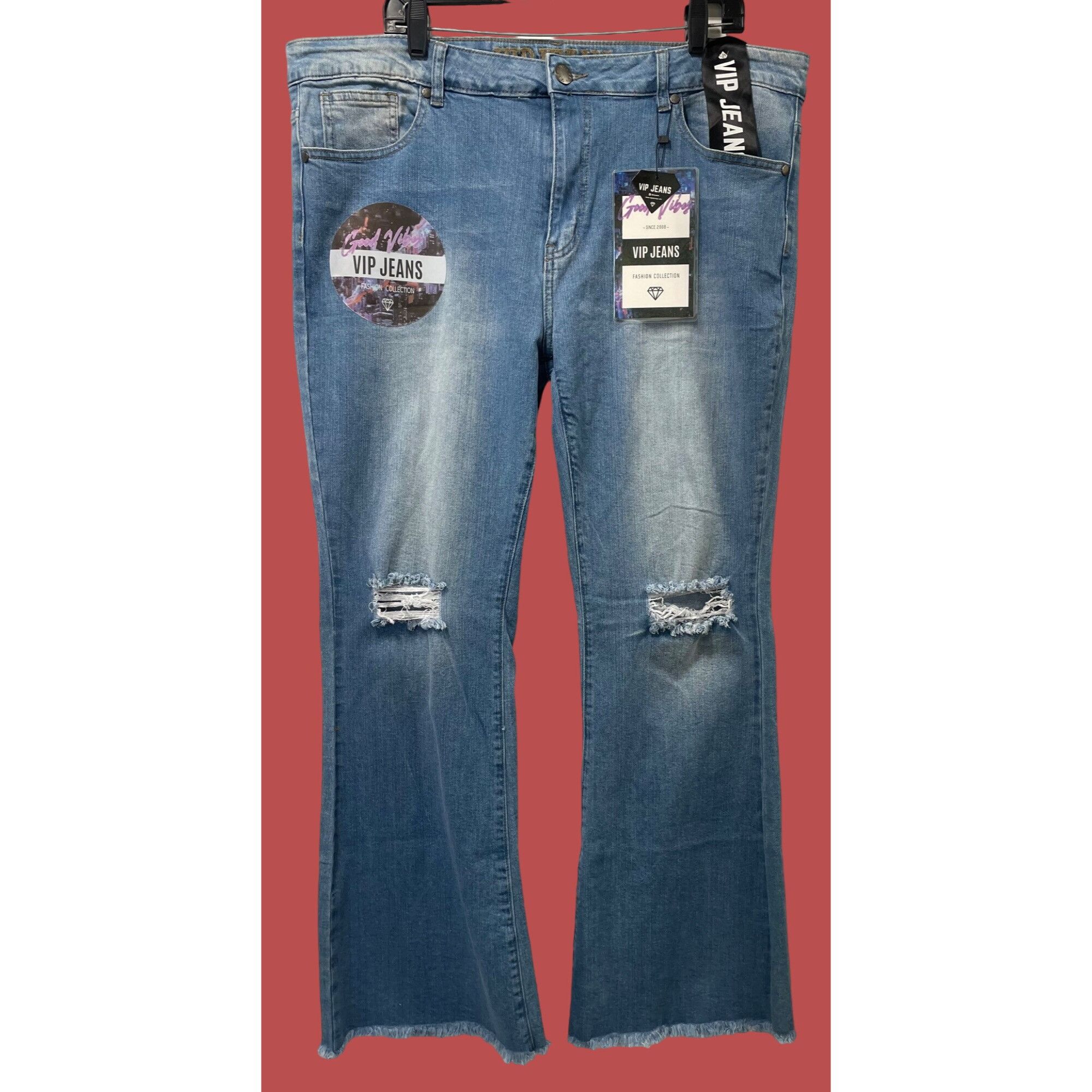 Other Rue + - Women's Sculpting Stretch Jeans Distressed - Blue Wa Size 41" - 1 Thumbnail