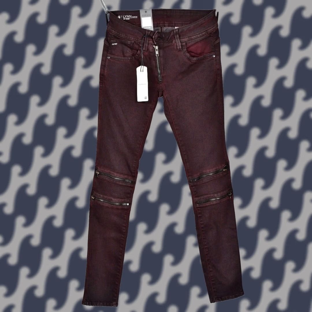 G-Star G-Star Lynn Custom Mid Skinny Pants WOMENS Merlot W26/L32 Skinny Front Flat Front Casual Vintage 90s Size 26" / US 2 / IT 38 - 1 Thumbnail