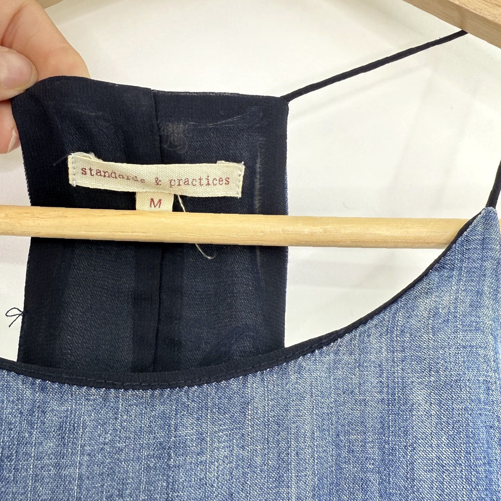 Vintage Standards & Practices Blue Chambray Sleeveless High Low Hem Dress M Womens Size M / US 6-8 / IT 42-44 - 5 Thumbnail