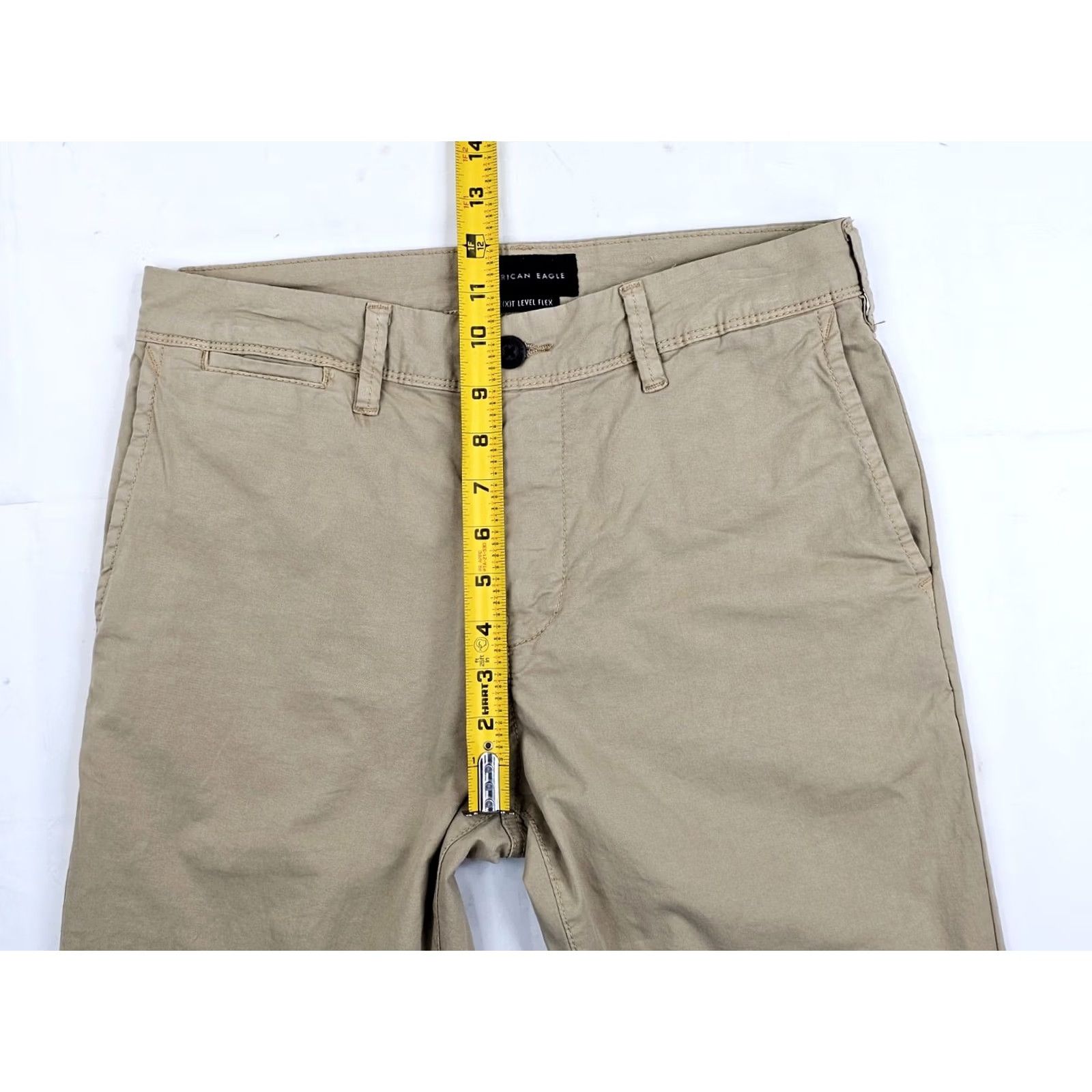 American Eagle Outfitters Nike Shirt Men Slim Chino Pants 30x34 Beige Tan EUC Slim Fit Flat Front Cotton Blend Spandex Logo 90s City College USA Mens Size US 30 / EU 46 - 4 Thumbnail