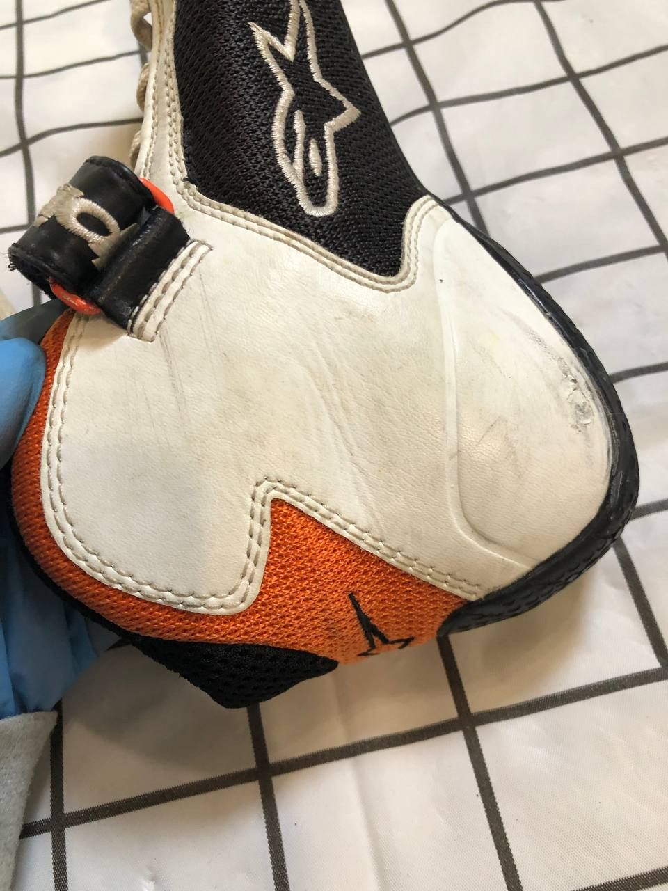 Alpinestars AlpineStars Lather Black/White Motorcycle Boots Size US 4.5 / IT 34.5 - 7 Thumbnail