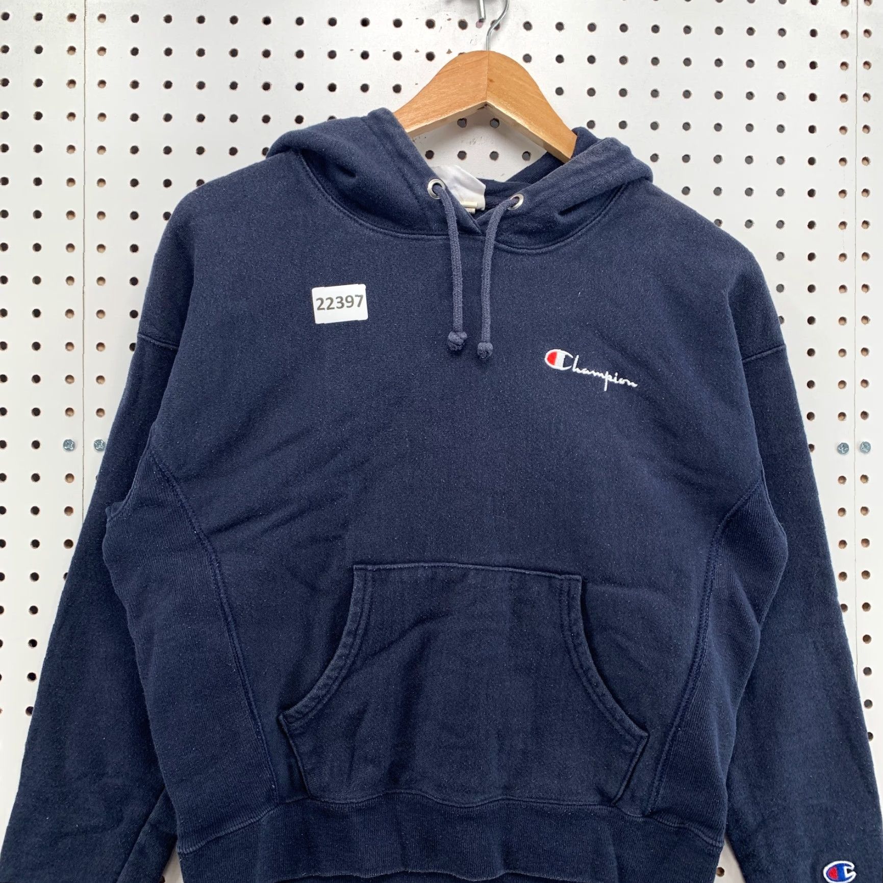 Champion VINTAGE Champion Reverse Weave Sweatshirt Hoodie Womens Small Navy Blue Hooded Size S / US 4 / IT 40 - 6 Thumbnail