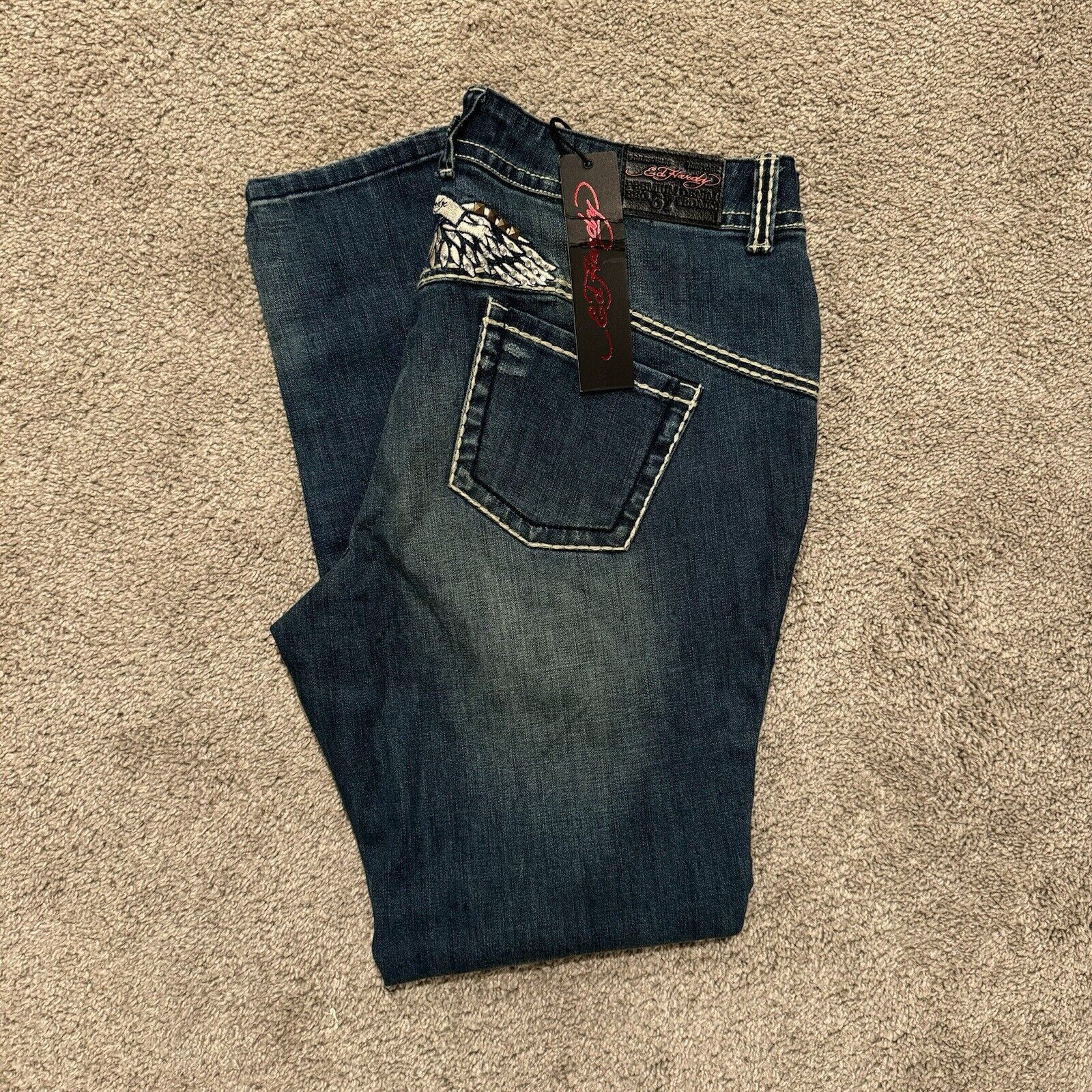Ed Hardy Brand New Ed Hardy Wings Jeans Size 18 (36x32) Vintage Y2K Size 36" / US 14 / IT 50 - 1 Thumbnail