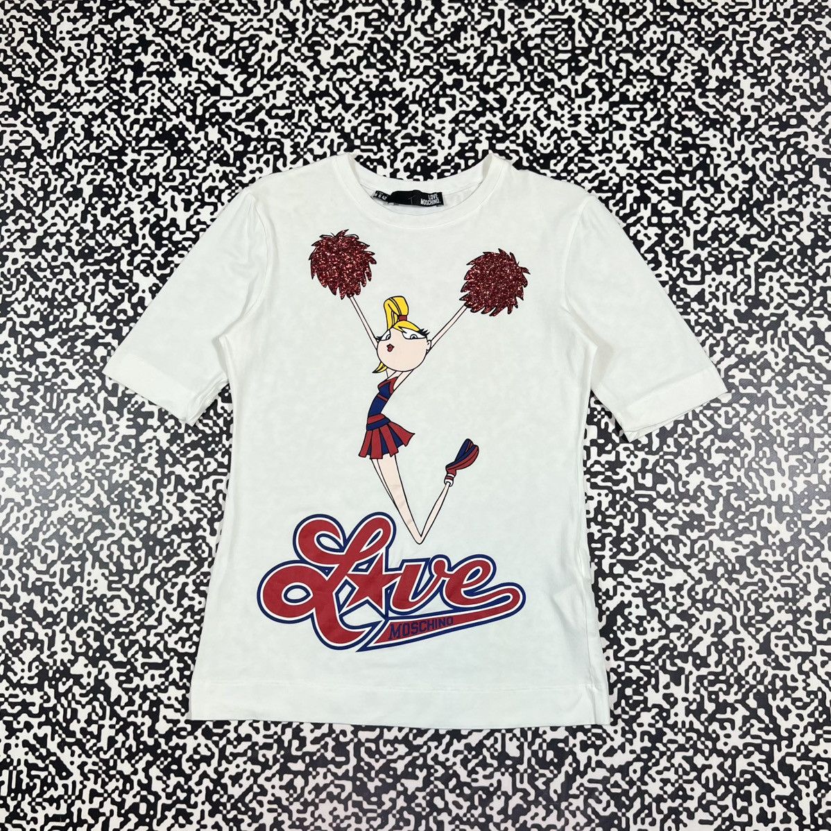 Moschino Vintage Y2K Moschino Love Sequin Embellished Luxury T-shirt Size S / US 4 / IT 40 - 2 Thumbnail
