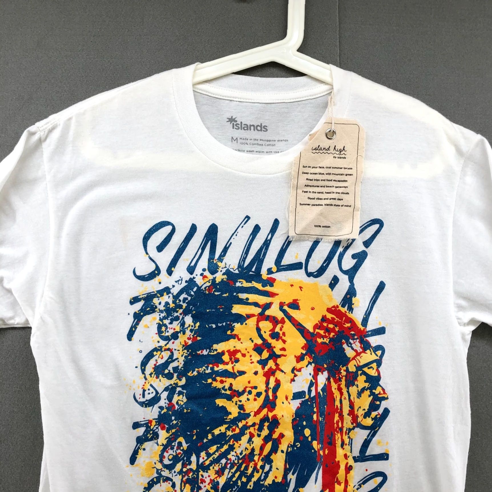 Vintage Islands Sinulog Festival Philippines Graphic T Shirt Unisex Medium M Mens White Cotton Crew Neck Short Sleeve NWT Size US M / EU 48-50 / 2 - 4 Thumbnail