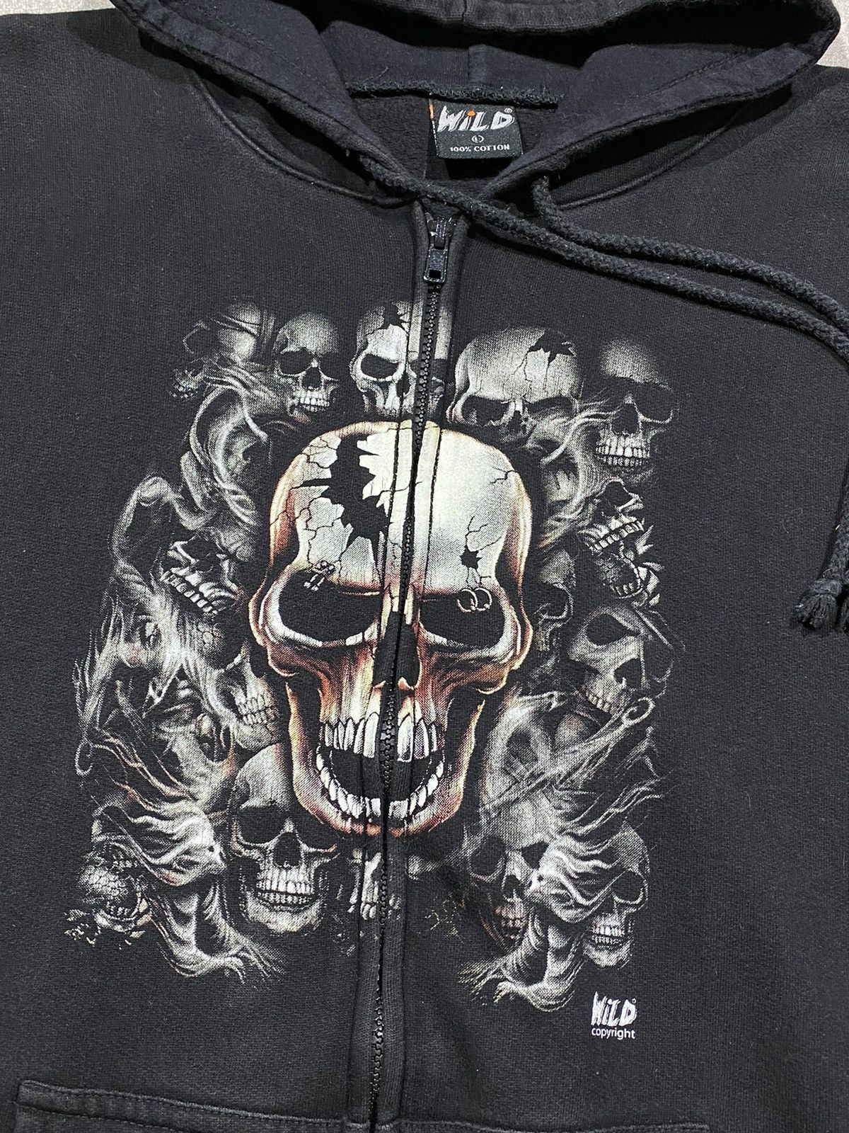 Vintage Vintage Wild Skulls Hoodie Neon Logo gothic street style Size US M / EU 48-50 / 2 - 2 Thumbnail