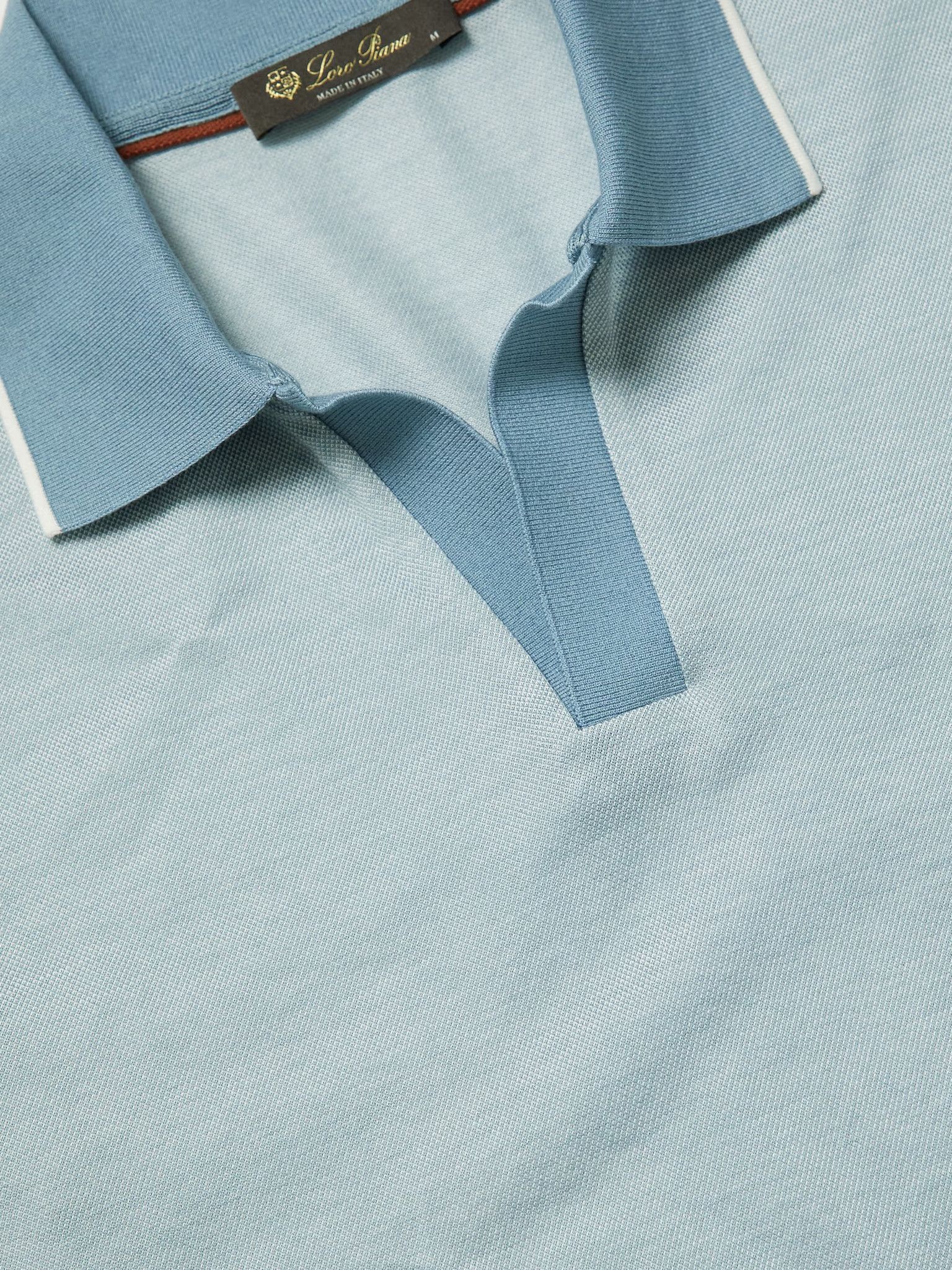 Loro Piana o1srvl11e0924 Oxford Polo Shirt in Light Blue Size US XL / EU 56 / 4 - 5 Thumbnail
