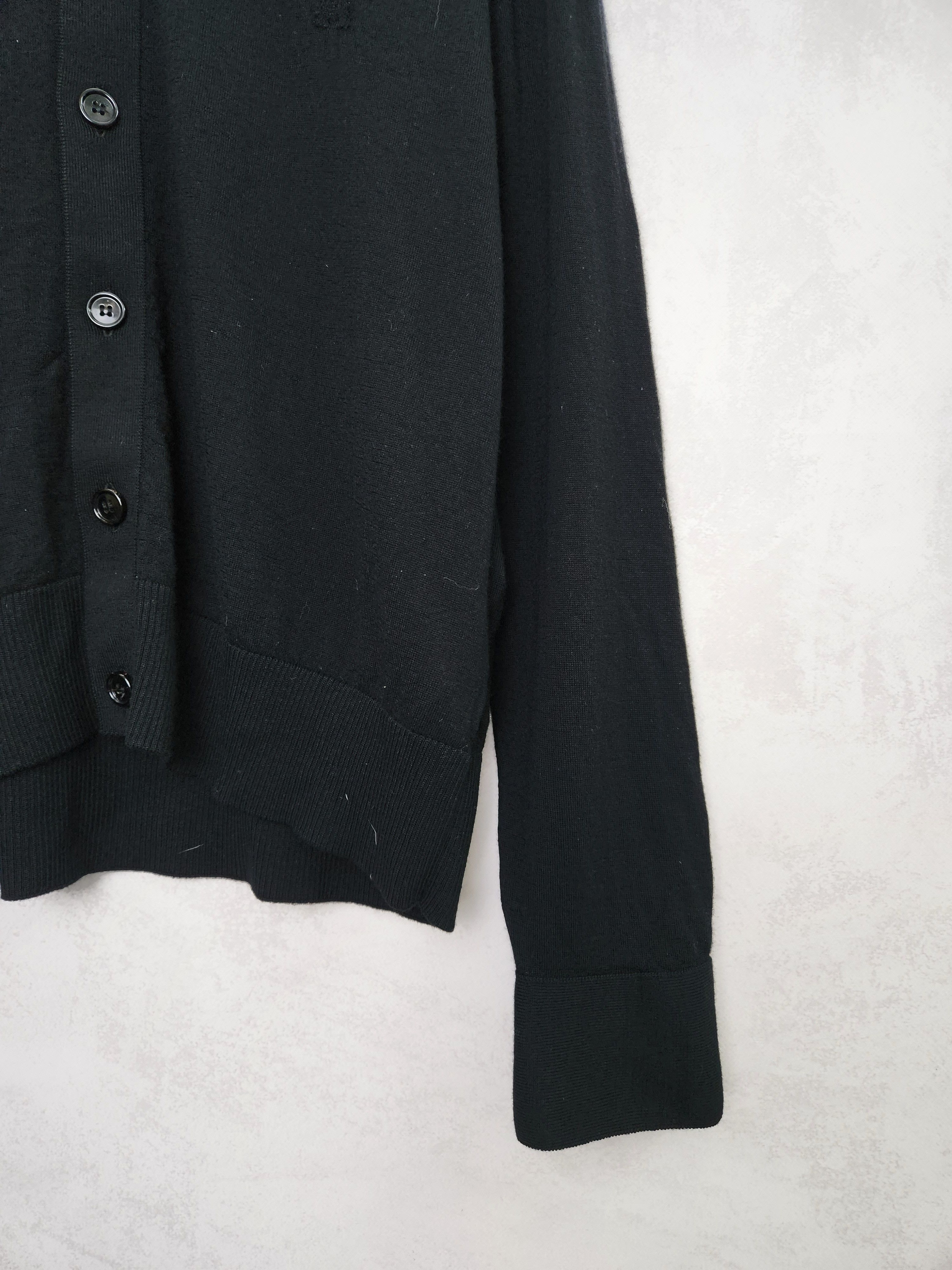 AMI Ami black cardigan button ups black logo merino wool Size US L / EU 52-54 / 3 - 3 Thumbnail