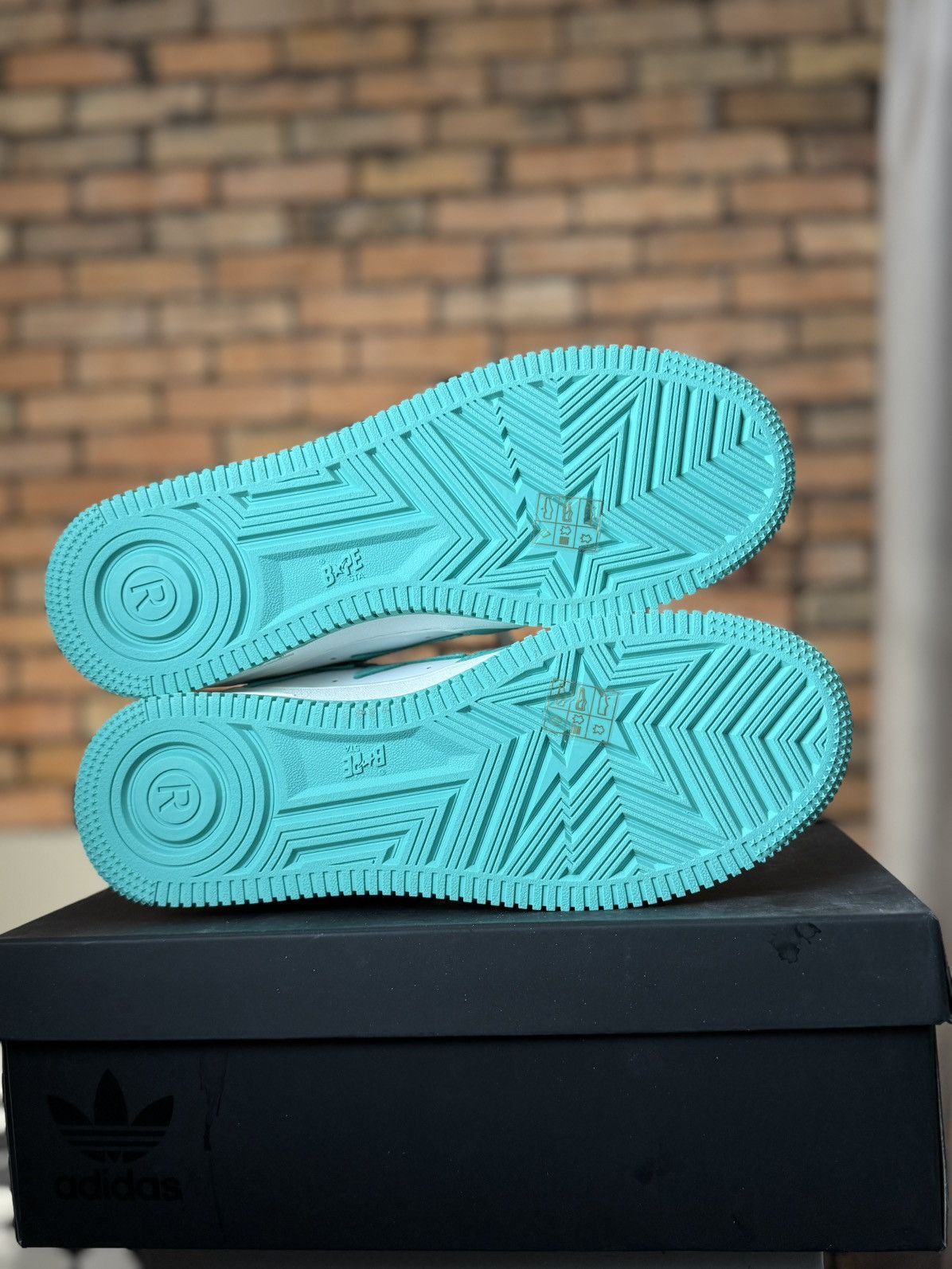 Bape NEW BAPESTA TEAL WHITE MINT GREEN AIR SNEAKERS M1 FORCE Size US 10 / EU 43 - 5 Thumbnail