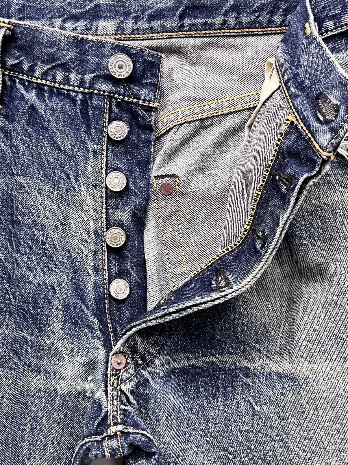 Evisu 🔥EVISU YAMANE NO1 SPECIAL SELVEDGE Worn-Out Thrashed Denim Size US 31 - 12 Thumbnail
