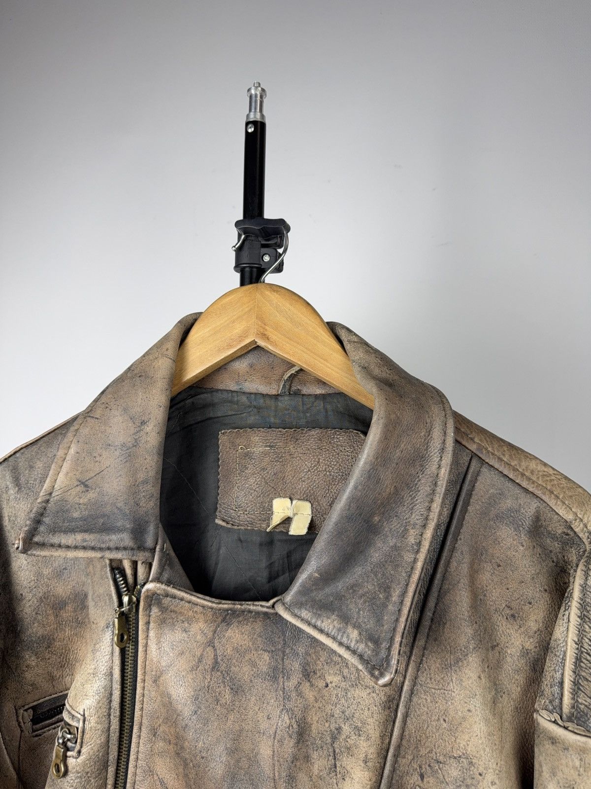 Genuine Leather 90s Retro Heavy Distressed Leather Moto Biker Jacket Vintage Size US XL / EU 56 / 4 - 2 Thumbnail