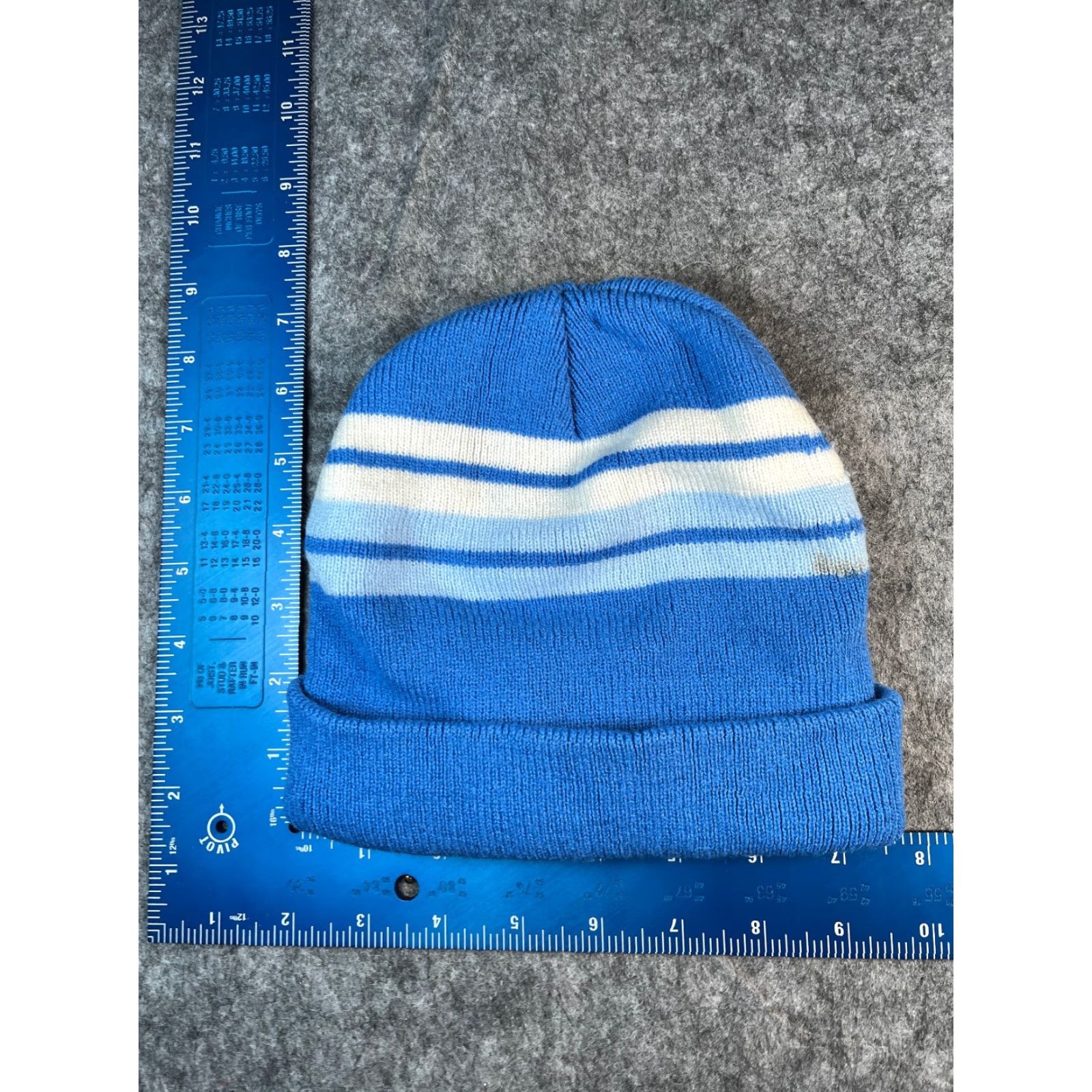 Vintage Paris Accessories Beanie Women One Size Blue White Stripe Knit Acrylic Hat Zipper? Size ONE SIZE - 3 Thumbnail