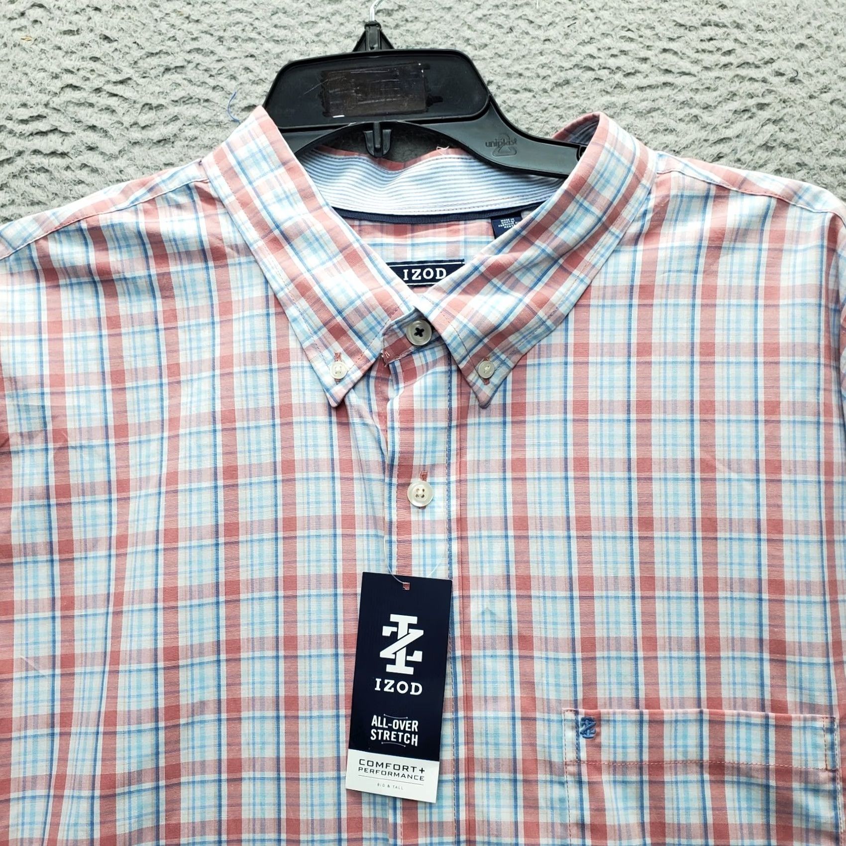 Izod IZOD Mens Shirt 3XLT Multi Plaid Comfort Performance All-Over Stretch Button Down Size US XXL / EU 58 / 5 - 5 Thumbnail