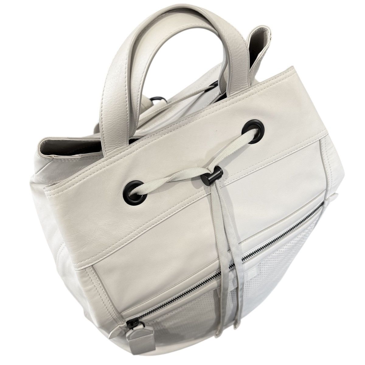 Bottega Veneta Bottega Veneta Ivory Perforated Leather Backpack Size ONE SIZE - 14 Thumbnail