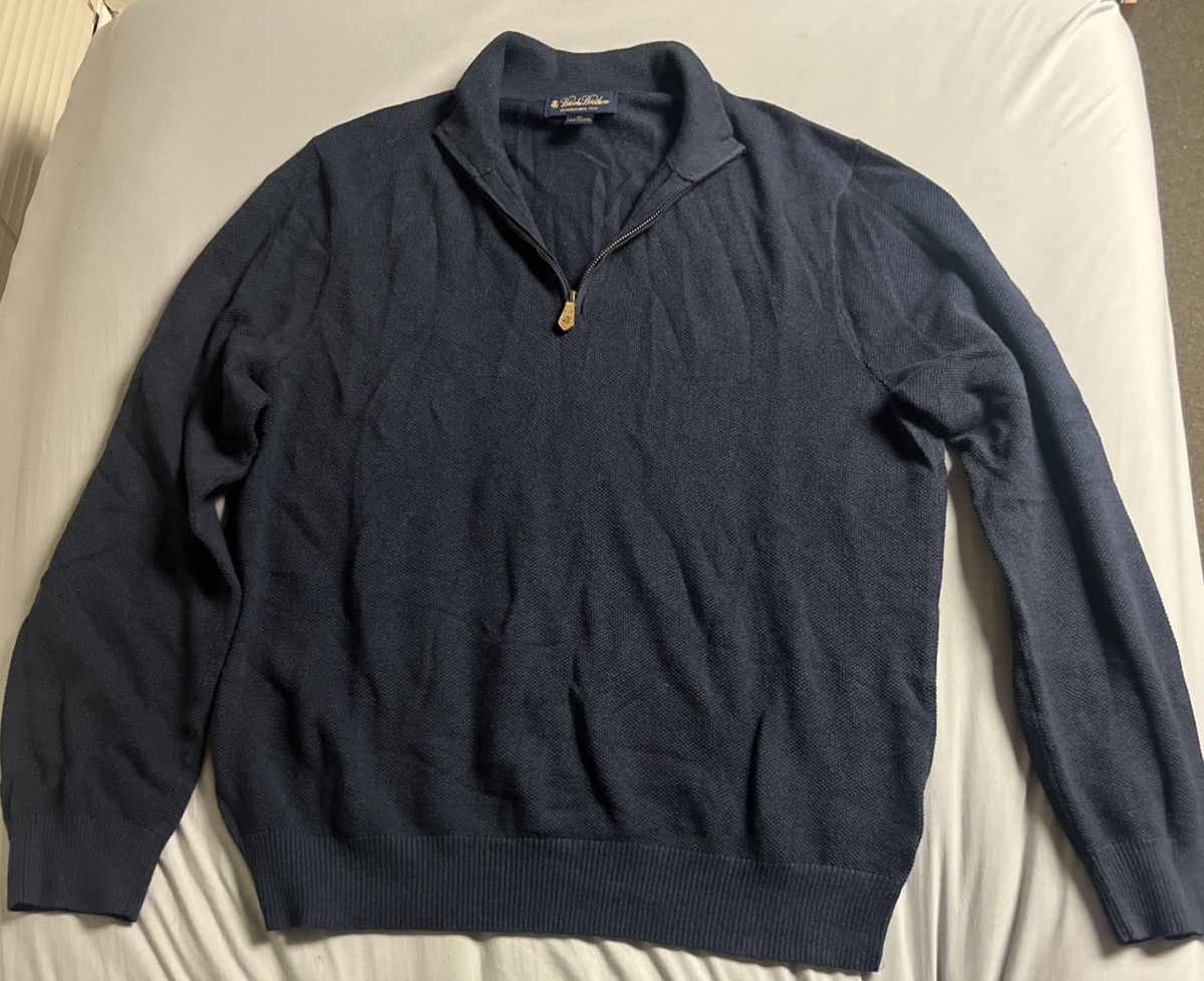 Brooks Brothers Navy Brooks Brothers Quarter Zip Sweater Size US XL / EU 56 / 4 - 1 Thumbnail
