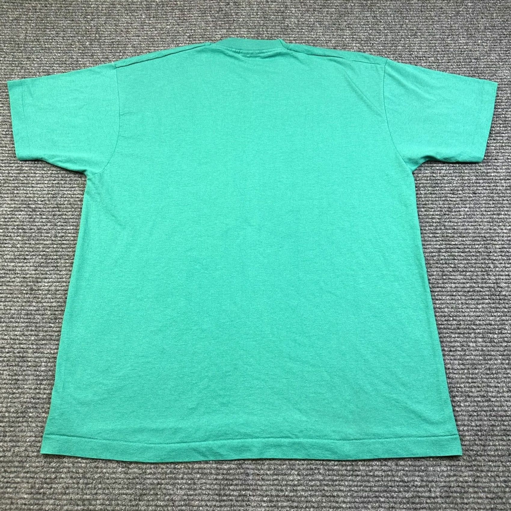 Fruit Of The Loom VINTAGE Fruit of the Loom T-Shirt Adult XL Single Stitch Green Crew Neck Cotton Blend 90s 80s All Seasons Mens Womens Unisex Size US XL / EU 56 / 4 - 3 Thumbnail
