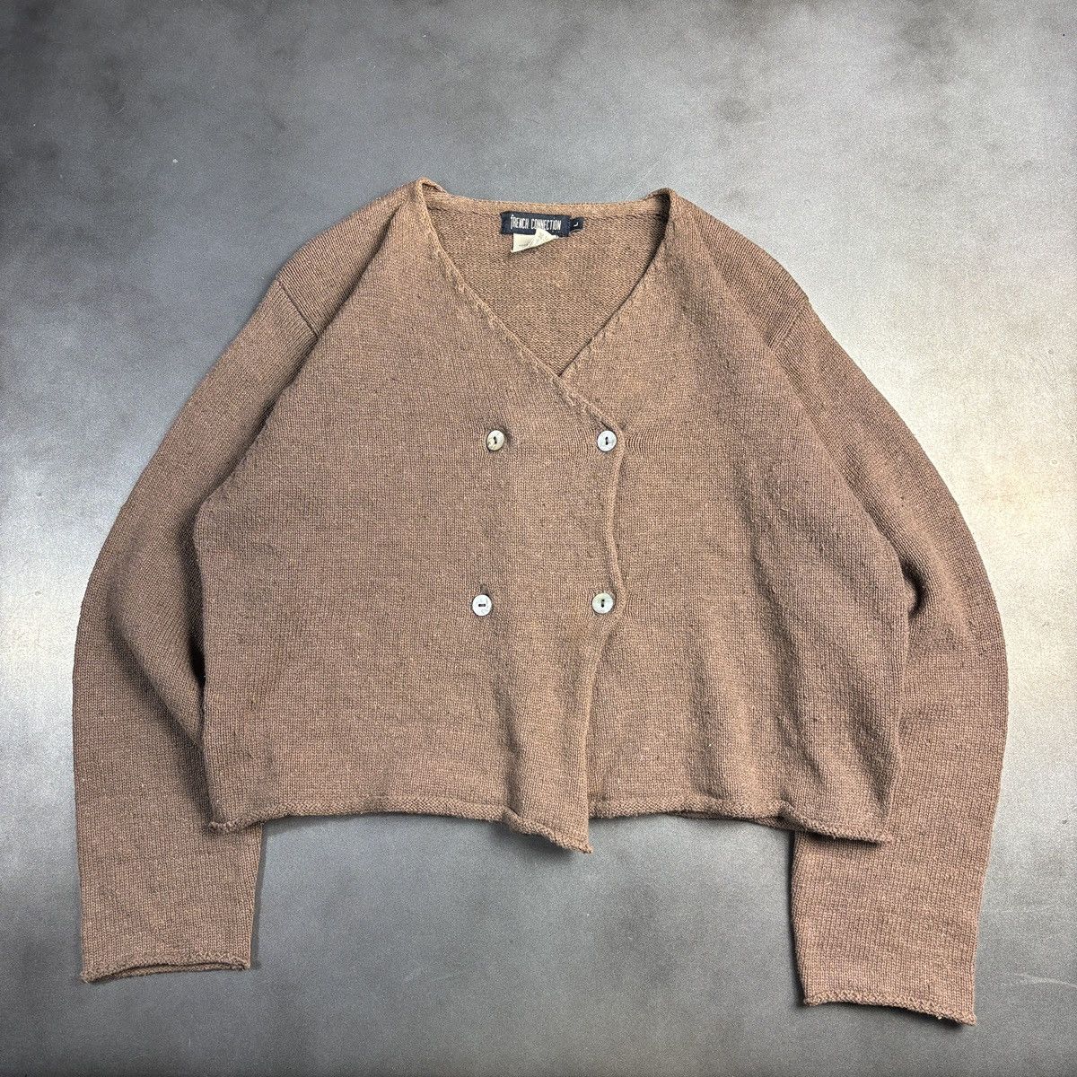 FCUK × French Connection × Vintage 1980s Vintage French Connection Sweater 1970s FCUK Cropped Size M / US 6-8 / IT 42-44 - 2 Thumbnail