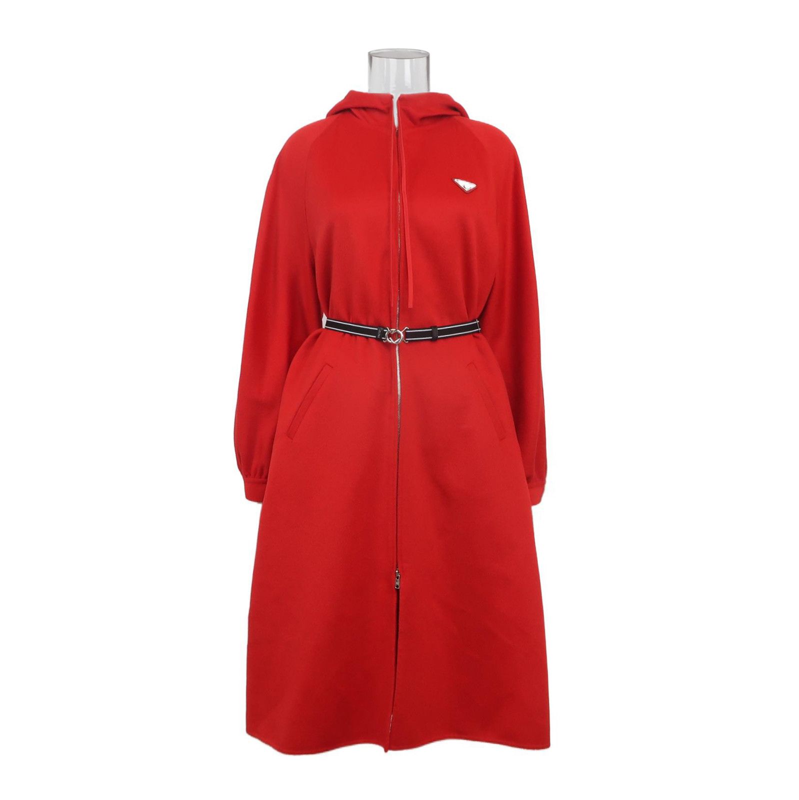 Prada Prada Red Wool Rabbit Fur Hooded Coat 0079 Size US M / EU 48-50 / 2 - 1 Thumbnail