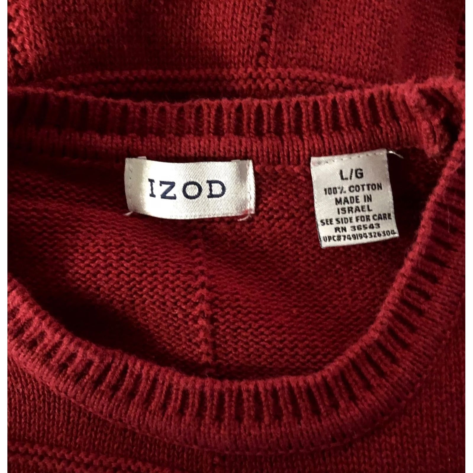 Izod Izod Sweater L Red Cotton Knit Long Sleeve Crewneck Preppy Holiday Academia Size US L / EU 52-54 / 3 - 4 Thumbnail