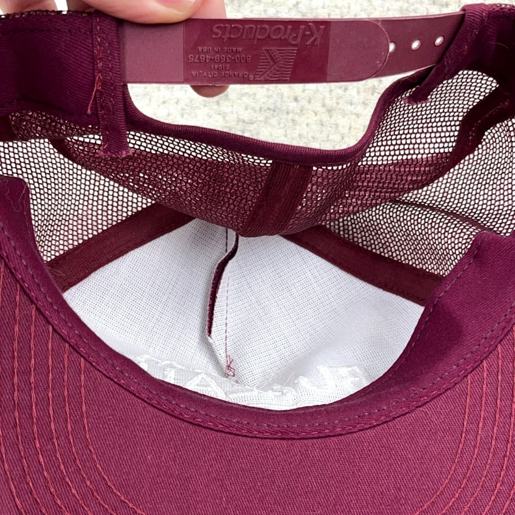 Vintage VINTAGE K Products Trucker Hat Cap Made In USA 80s Farm Bureau Virginia Maroon Size ONE SIZE - 6 Thumbnail