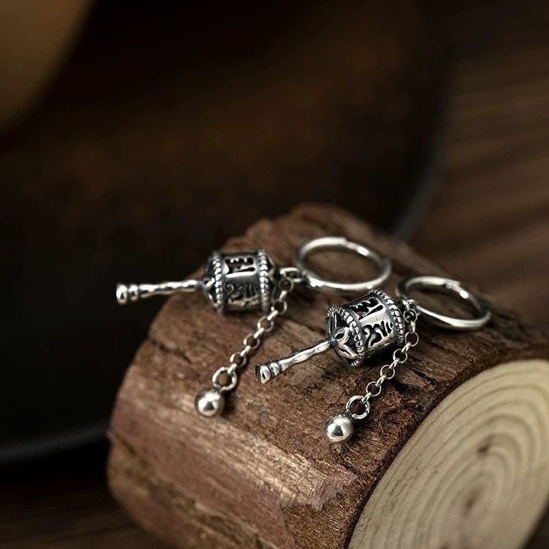 Jewelry Tibet Future Earrings One Pairs Chrome Jewelry Size ONE SIZE - 2 Thumbnail