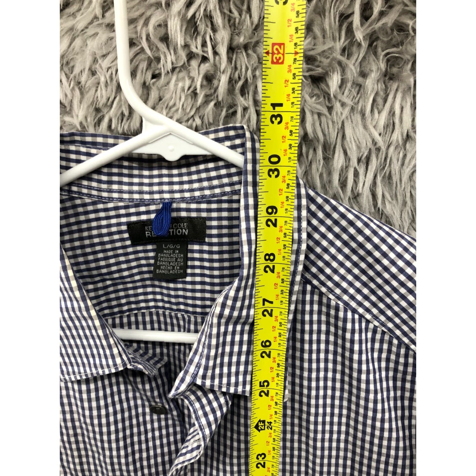 Kenneth Cole Kenneth Cole Shirt L Mens Blue Striped Long Sleeve Spread Collar Shirt Size US L / EU 52-54 / 3 - 5 Thumbnail