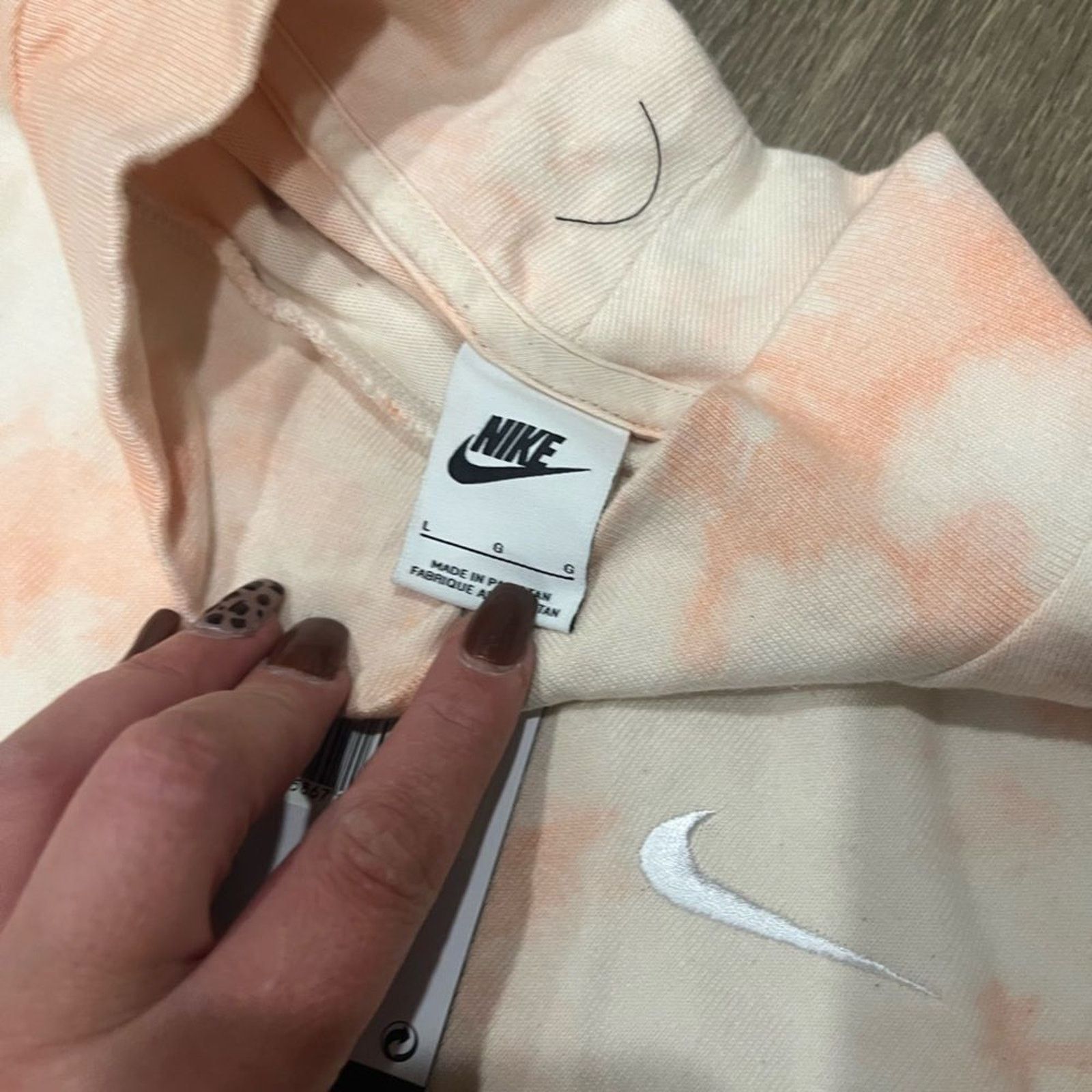 Nike NWT Nike Womens Peach Tie-Dye Mock Neck Shirt - Size L Size L / US 10 / IT 46 - 4 Thumbnail