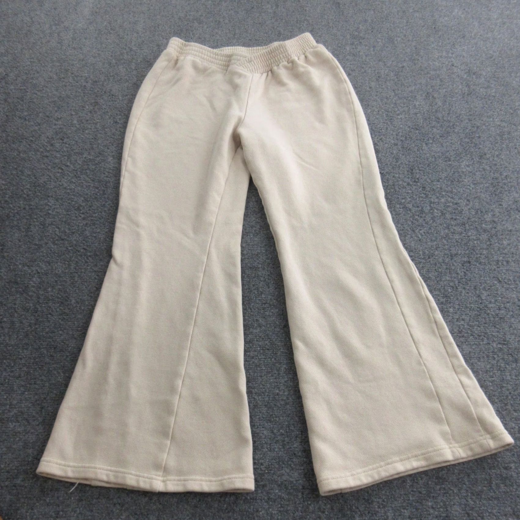 Vintage ANRABESS Pants Womens Medium Beige Flare Leg Knit Sweatpants Casual Size 32" / US 10 / IT 46 - 2 Thumbnail