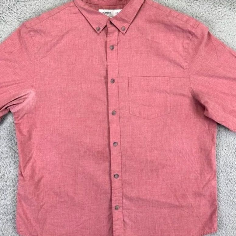 Old Navy Old Navy Shirt Mens XL Red Slim Fit Button-Down Long Sleeve Casual Office Pocket Button-Up Shirt Size US XL / EU 56 / 4 - 3 Thumbnail