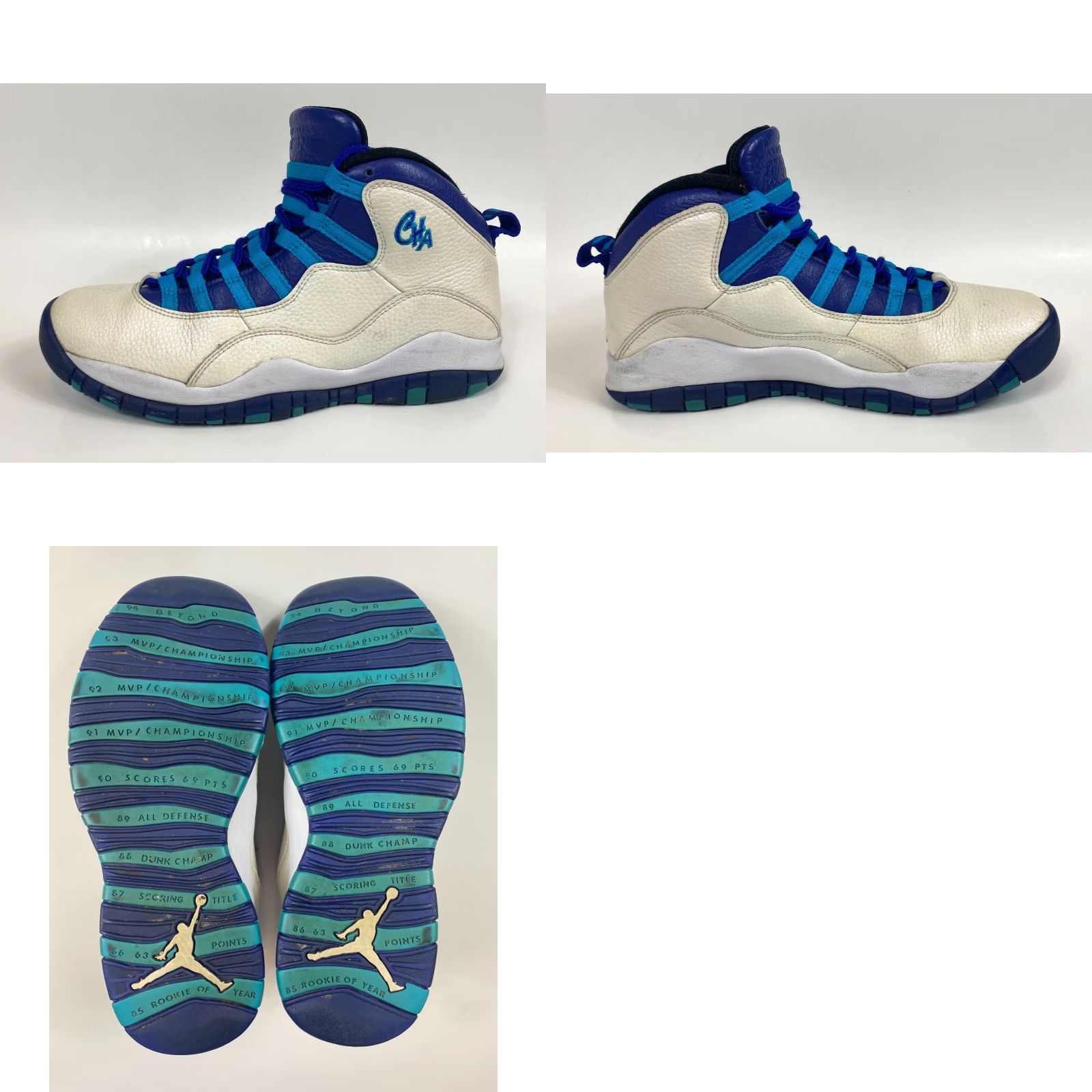 Jordan Brand Nike Air Jordan 10 Retro Charlotte Hornets 2016 Sz 9 Mens Shoe Basketball Sneaker 310805-107 White Retro 2016 Size US 8 / EU 41 - 10 Thumbnail