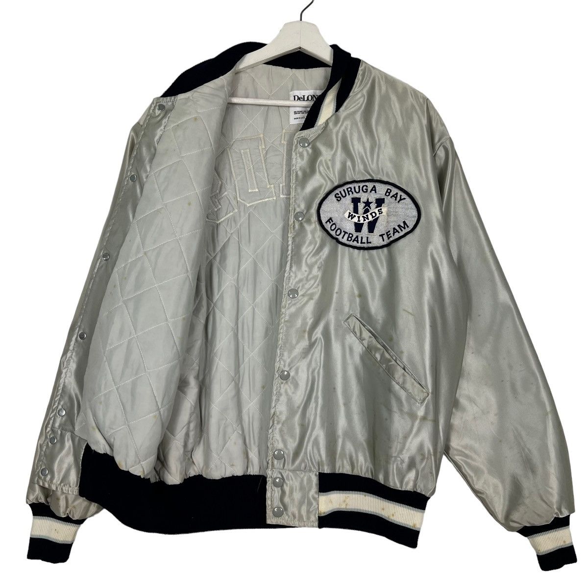Delong × Vintage 🔥 VINTAGE DELONG SURUGA BAY 'WINDS' FT SATIN BOMBER JACKET Size US L / EU 52-54 / 3 - 9 Thumbnail