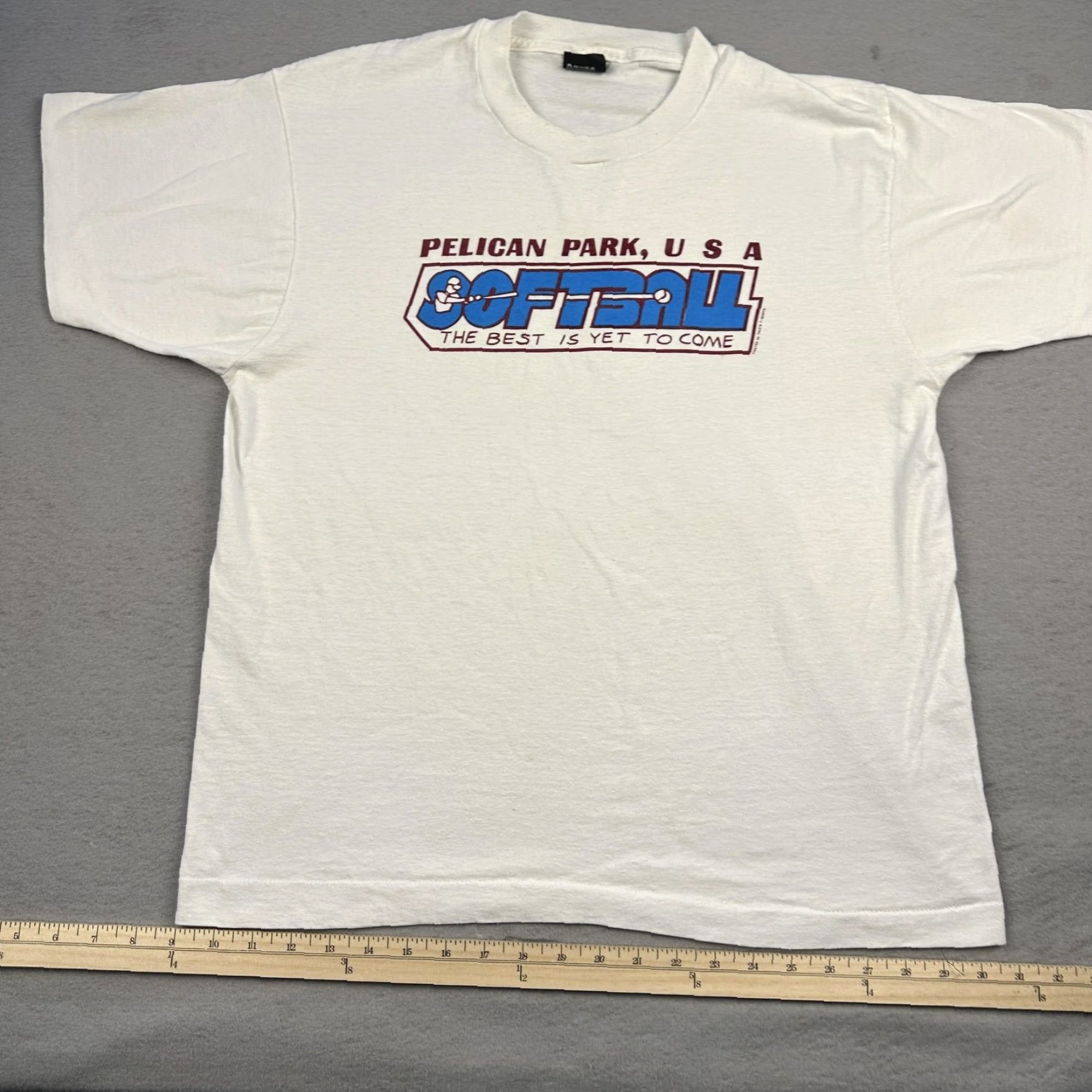 Vintage VINTAGE Screen Stars Best Pelican Park Softball Shirt Mens XL White Crew Neck Short Sleeve Graphic Print USA 90s Size US XL / EU 56 / 4 - 2 Thumbnail