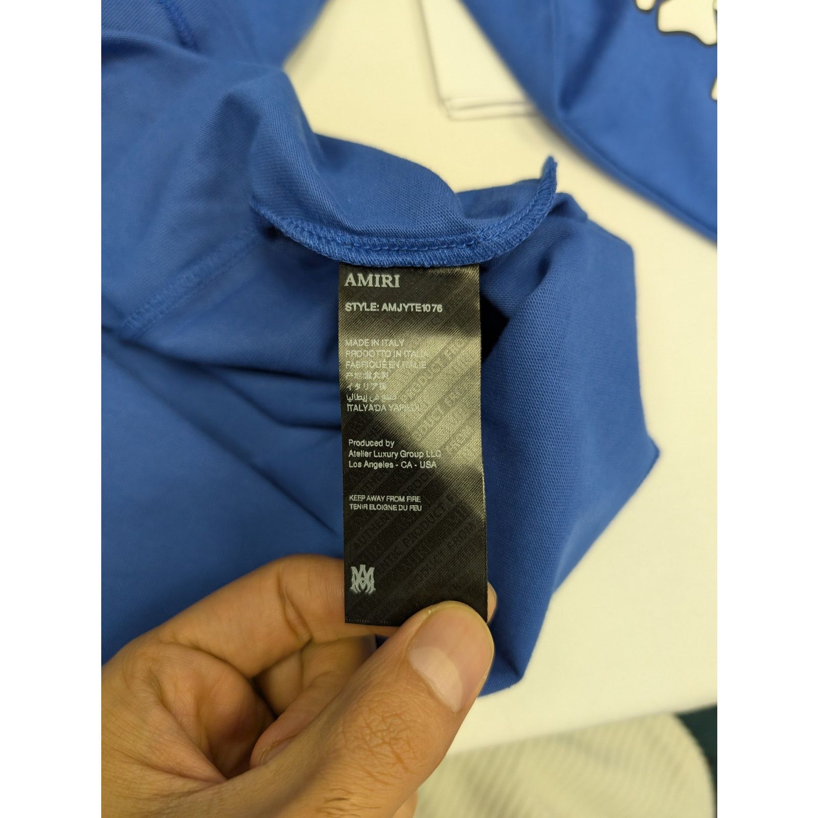 Amiri o1rshd1 Bones Stacked Long Sleeve Tee T-Shirt in Blue Size US M / EU 48-50 / 2 - 13 Thumbnail