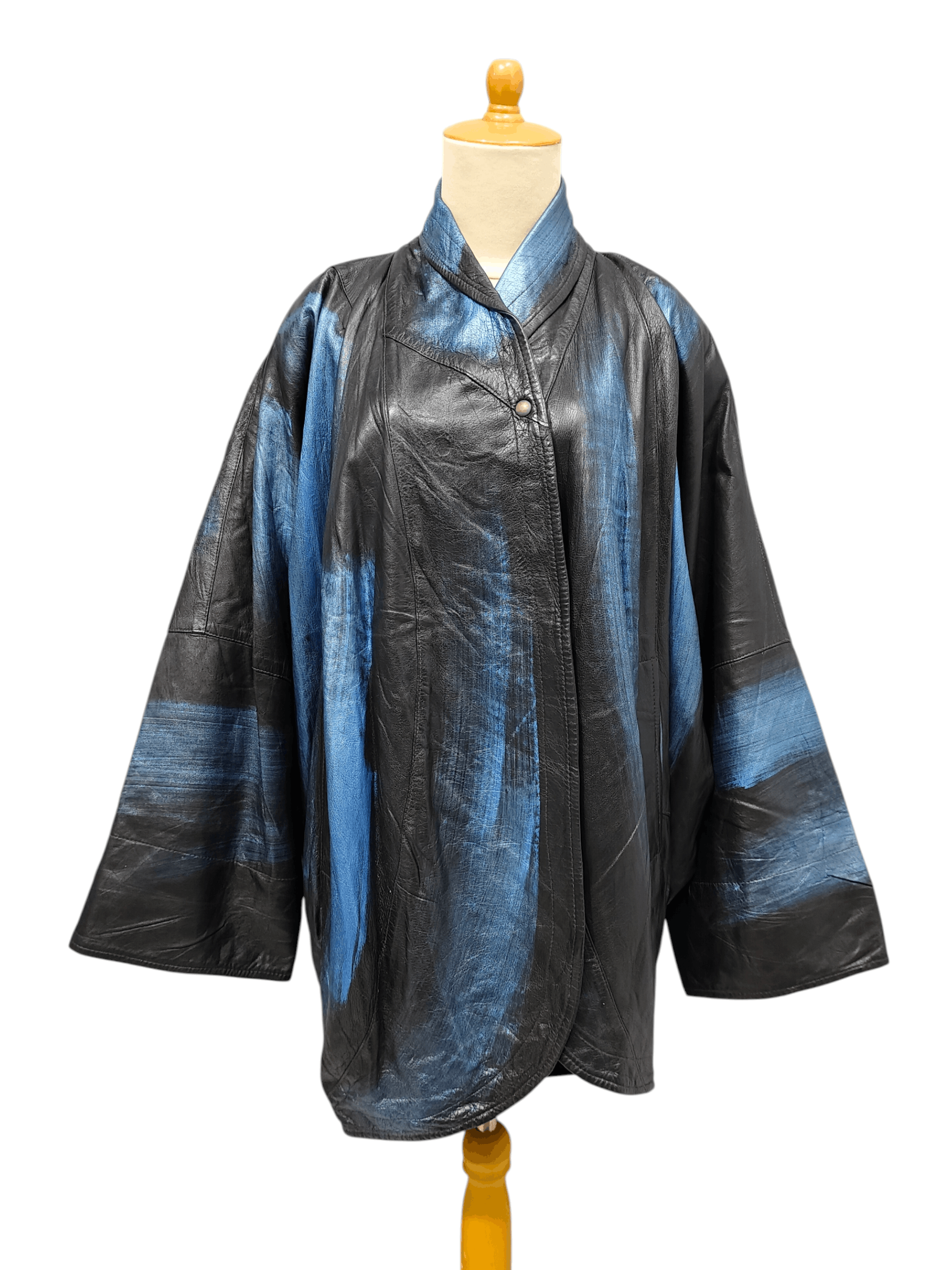 Vintage RARE Gilles Ricart🇫🇷 Hand Painted Oversize Batwing Leather Size XL / US 12-14 / IT 48-50 - 11 Thumbnail