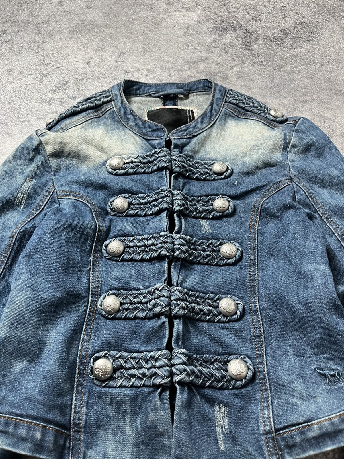 Hedi Slimane 90'S NAPOLEON MILITARY JEANS JACKET PUNK SAINT LAURENT VIBE Size S / US 4 / IT 40 - 4 Thumbnail