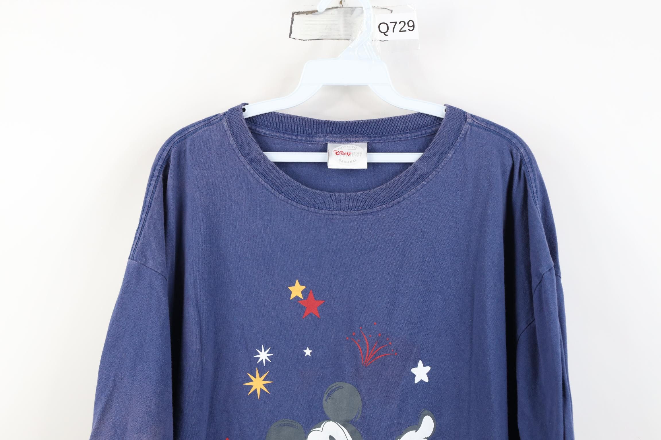 Disney Vintage 90s Y2K Disney Mickey Mouse Fireworks T-Shirt Blue Size US XXL / EU 58 / 5 - 2 Thumbnail