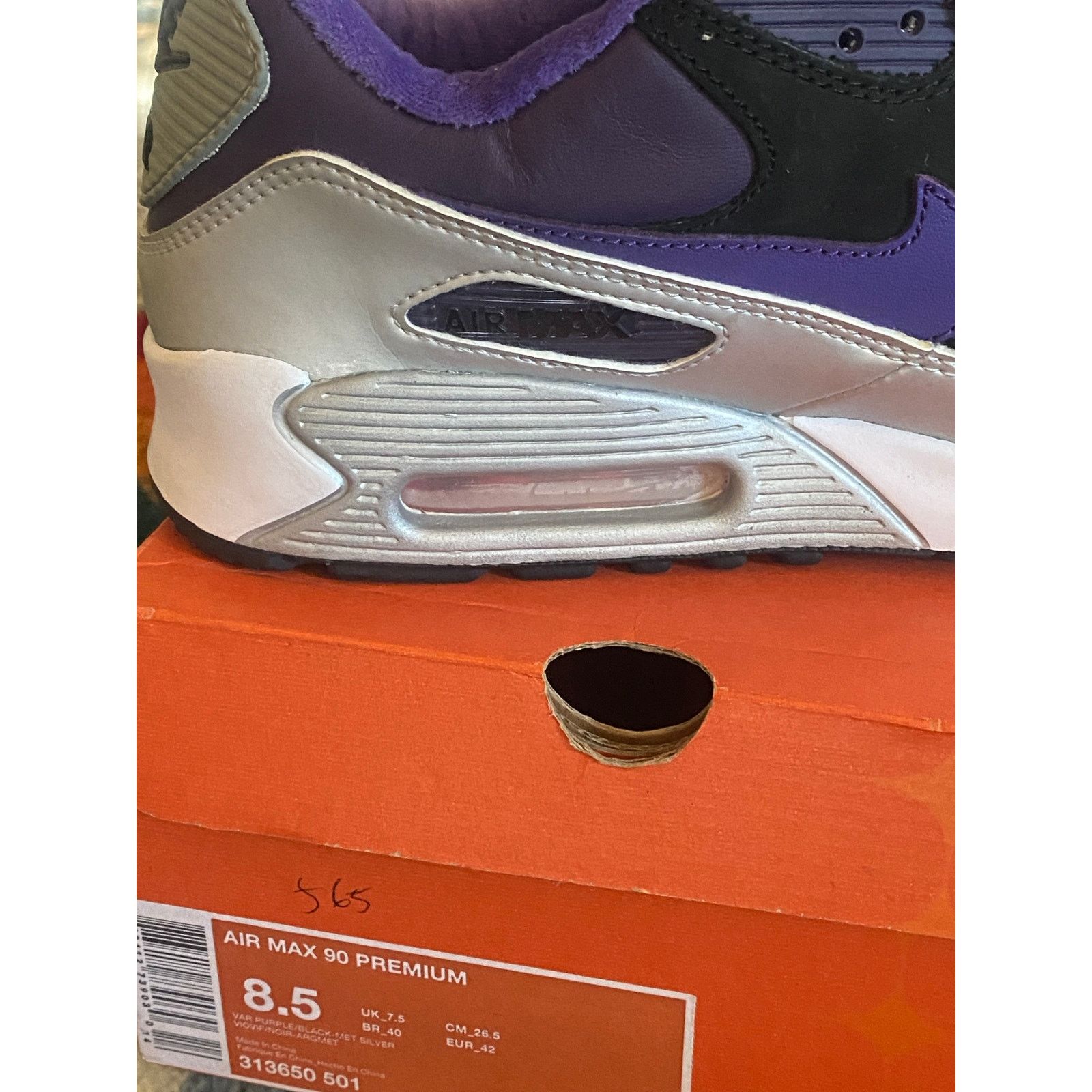 Nike Air Max 90 Premium Varsity Purple m8.5 w 10 Size US 8.5 / EU 41-42 - 9 Thumbnail