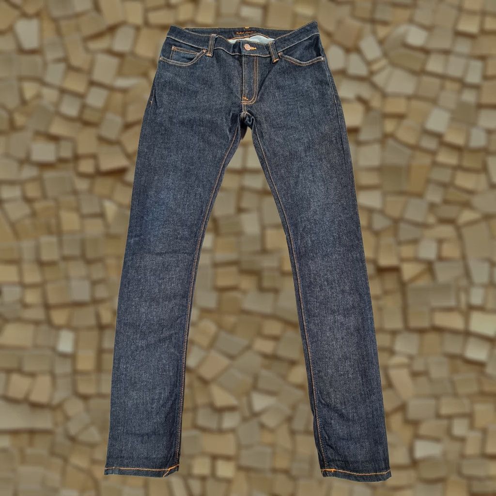 Denime Nudie Jeans Blue Slim Stretch Denim Zip Fly W32 L32 Skinny Men Regular Size 32 5-Pocket Design Clothing Mens Size US 32 / EU 48 - 1 Thumbnail