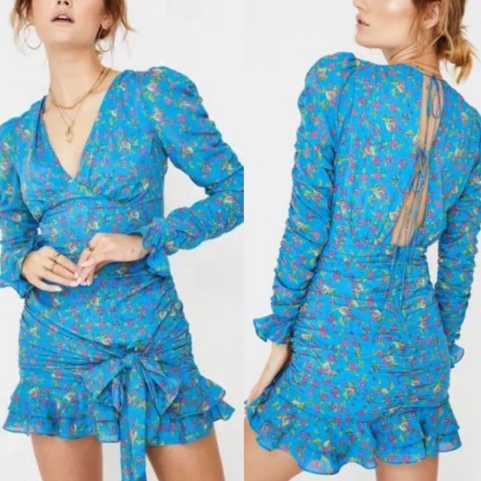 For Love & Lemons $265 Bahama Mini Dress LG EUC