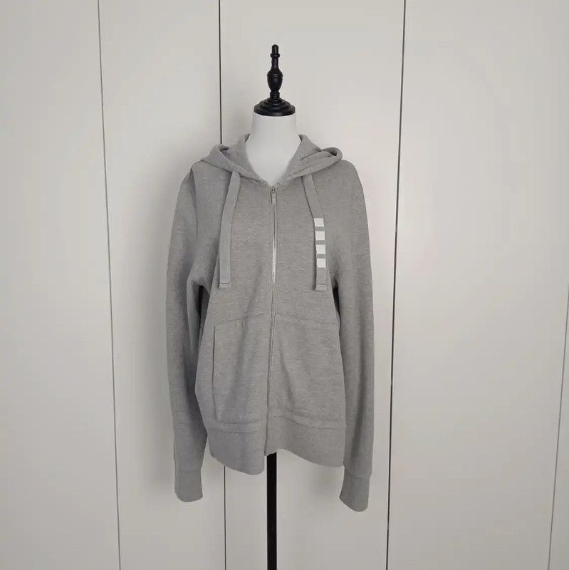 Thom Browne Thom Browne Gray Striped Long Sleeve Hoodie 0089 Size S / US 4 / IT 40 - 1 Thumbnail