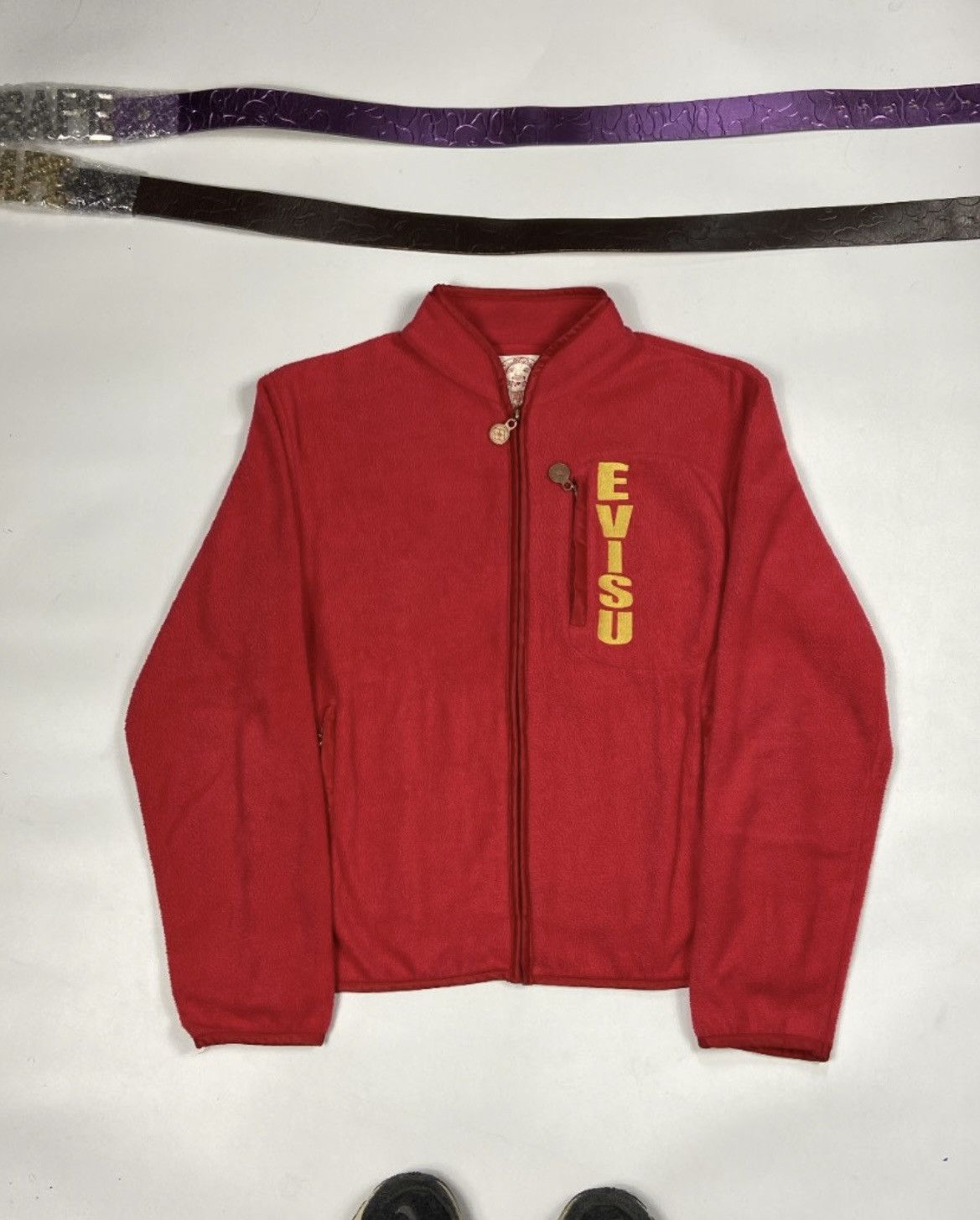 image of Evisu Sherpa Fleece Vintage in Red, Men's (Size Small)