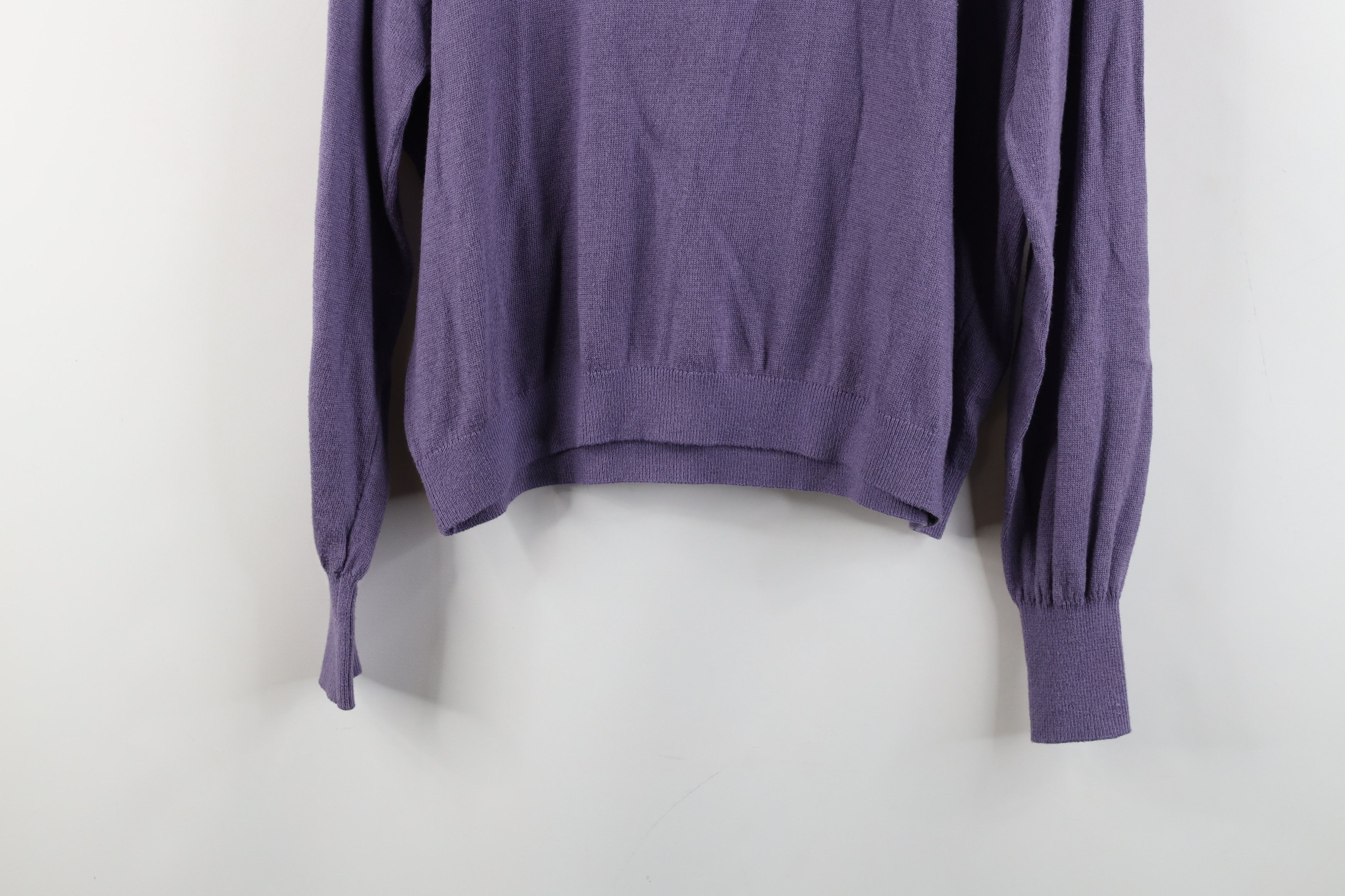 Magaschoni × Vintage Magaschoni Blank Lightweight Cropped Knit Sweater Purple Size M / US 6-8 / IT 42-44 - 12 Thumbnail