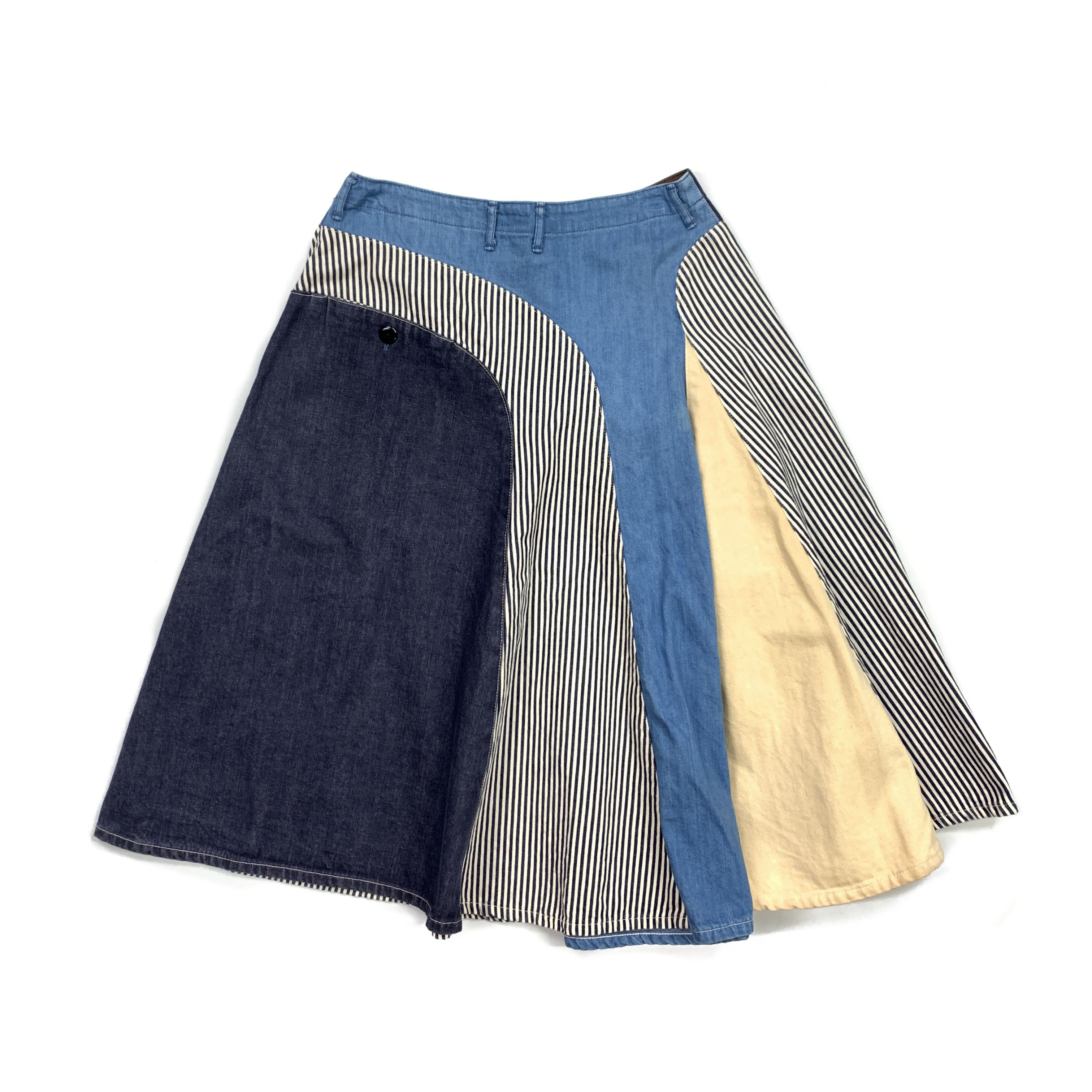 Kapital Flowy Patchwork Skirt (Denim) Size 29" - 2 Thumbnail