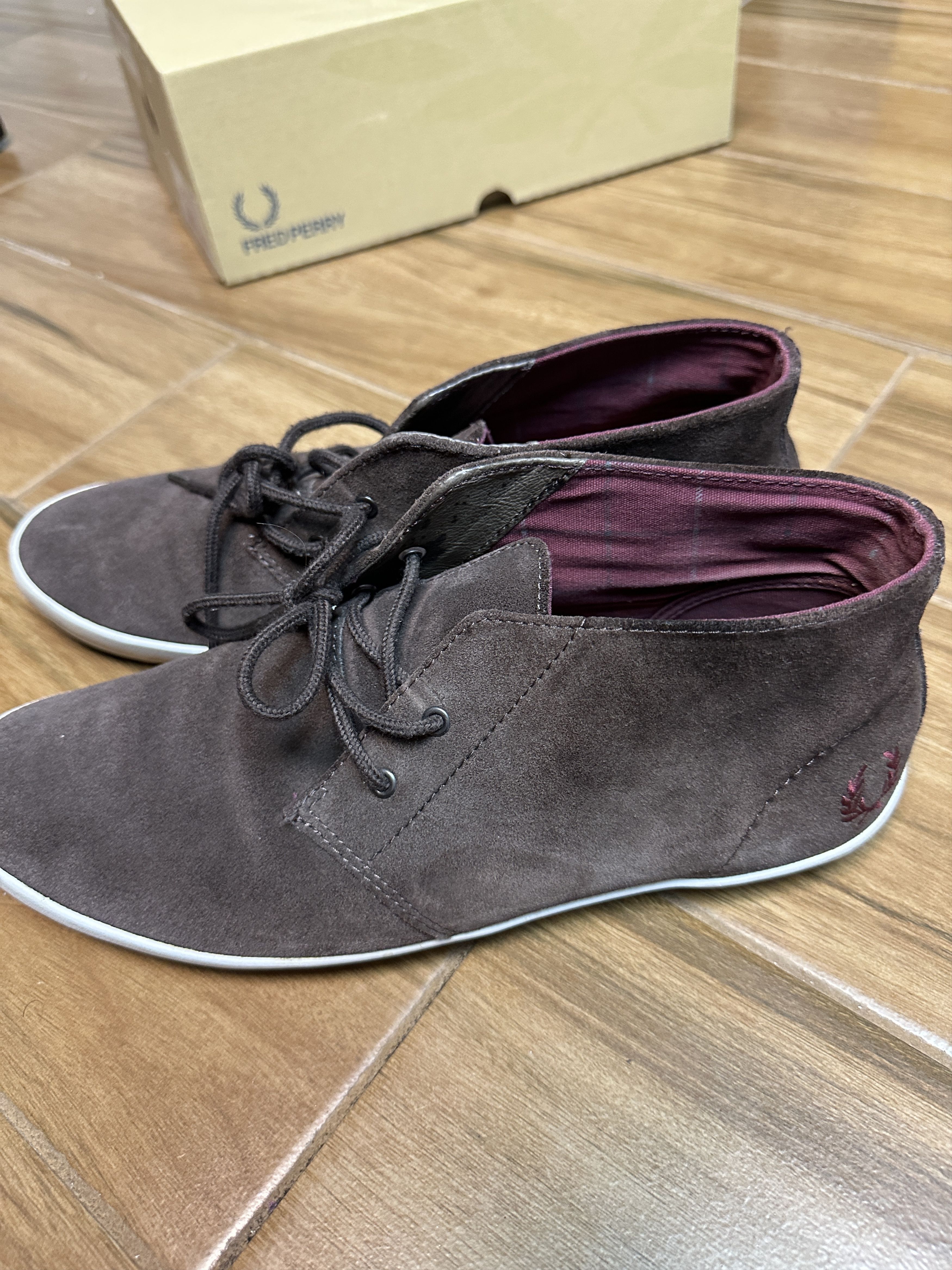 Fred Perry Fred Perry Byron Men's Mid Suede Dark Chocolate Shoes Size US 9 / EU 42 - 6 Thumbnail