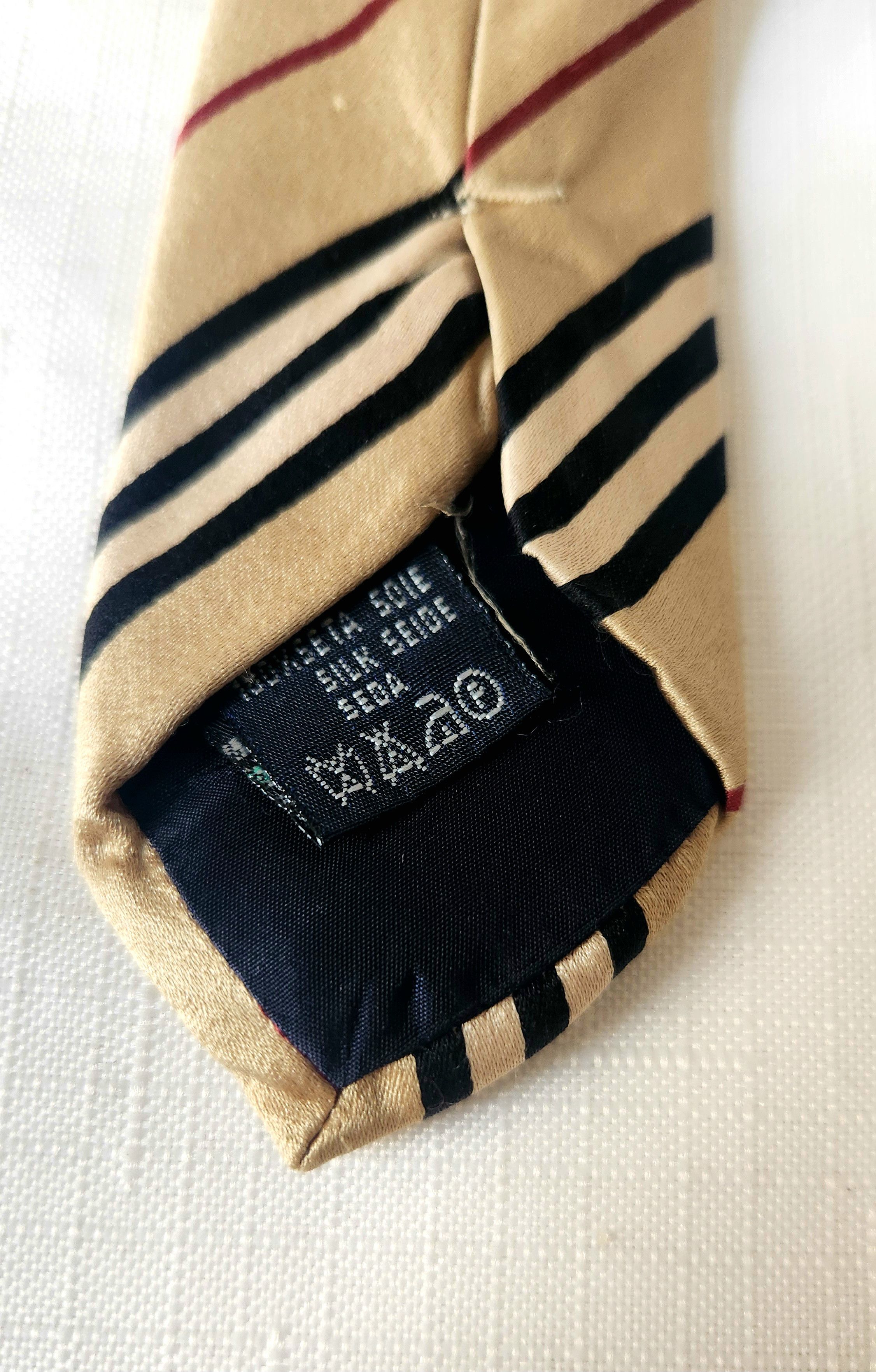 Burberry × Vintage Burberry London Beige Tie 100% Silk Made Italy Vintage Nova Size ONE SIZE - 3 Thumbnail