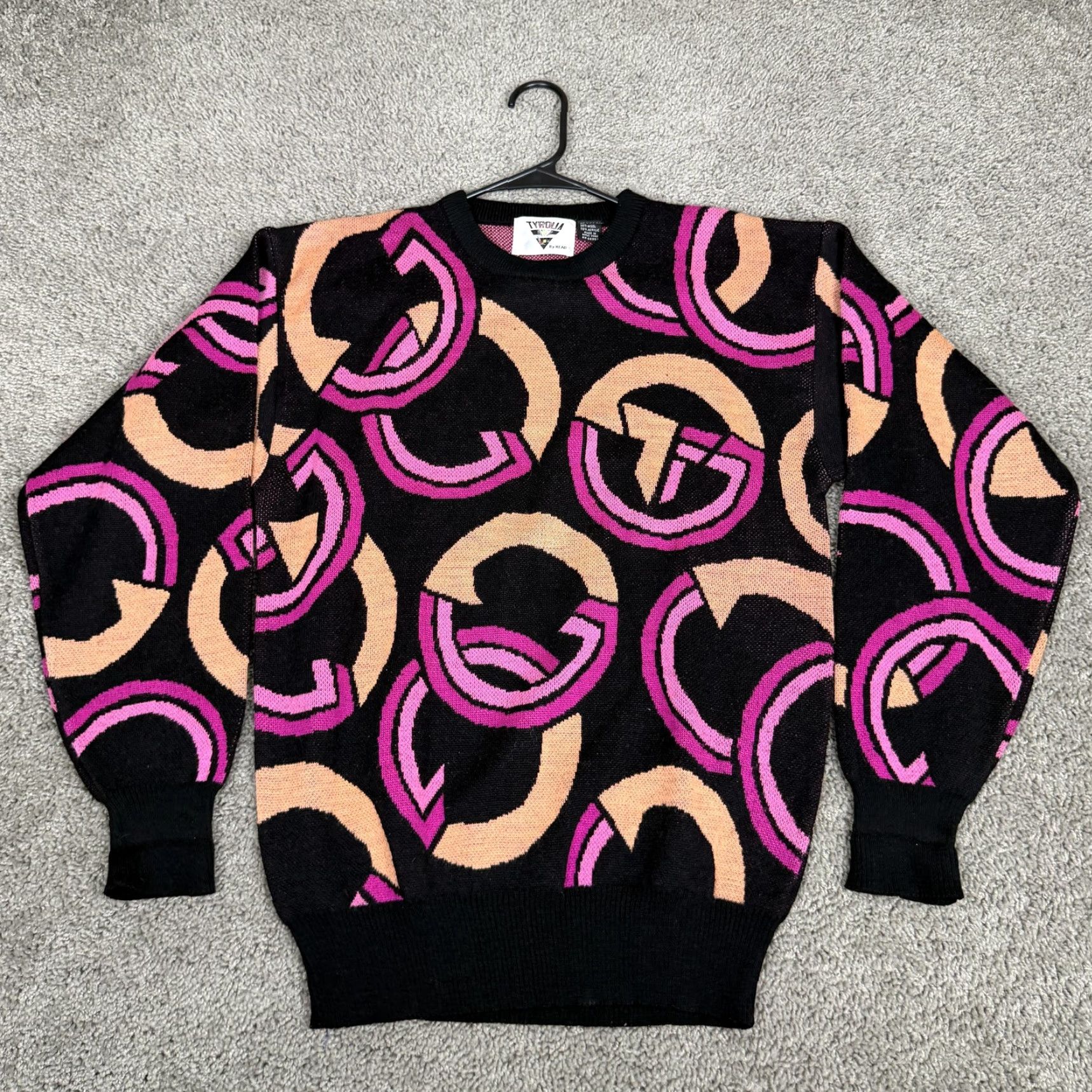 Vintage VINTAGE Tyrolia by HEAD Sweater Mens M Black Graphic Knit Pullover 80s Size US M / EU 48-50 / 2 - 2 Thumbnail
