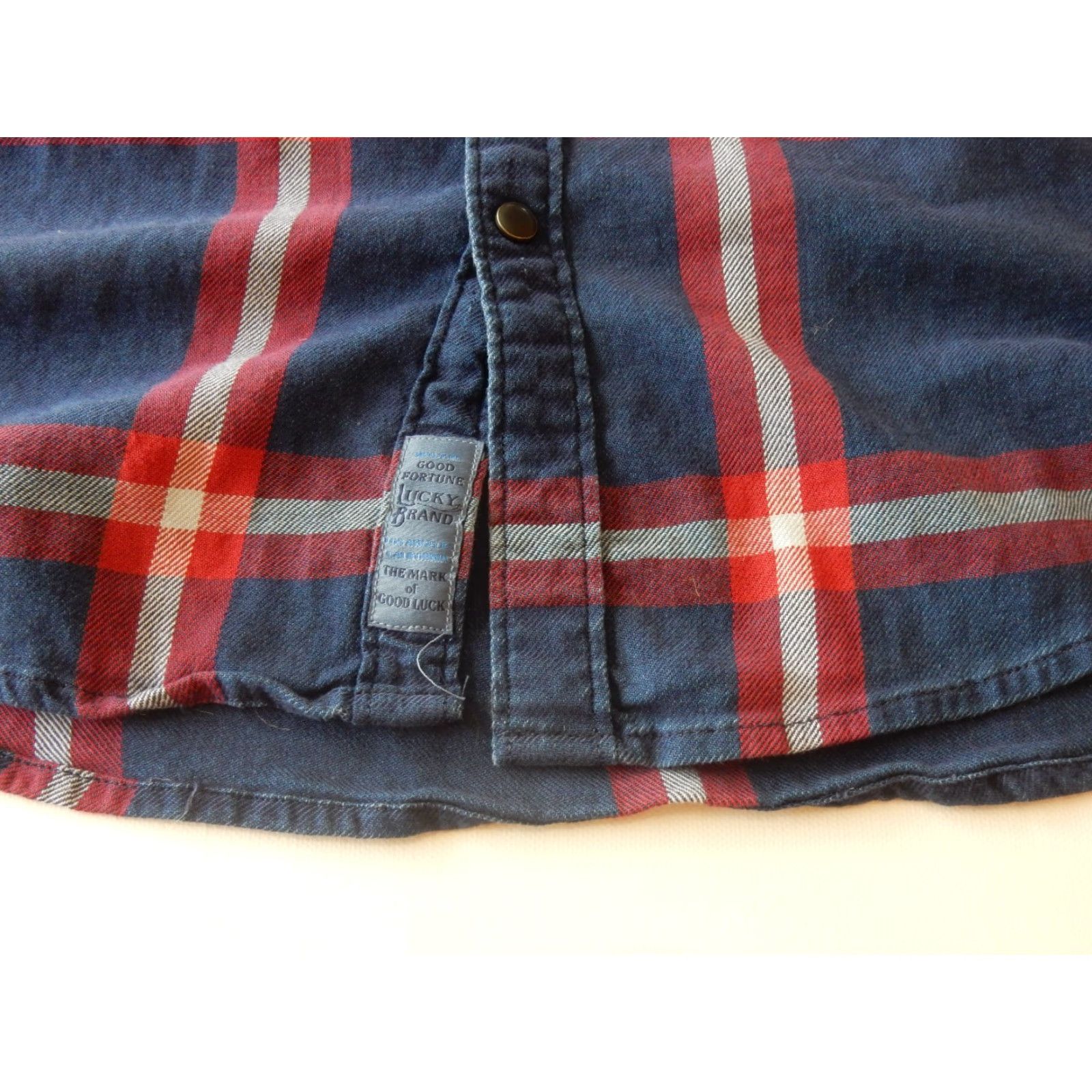 Lucky Brand Lucky Brand Men’s Western Shirt L Plaid Button-Up Long Sleeve Slim Fit Blue Cotton Size US L / EU 52-54 / 3 - 2 Thumbnail