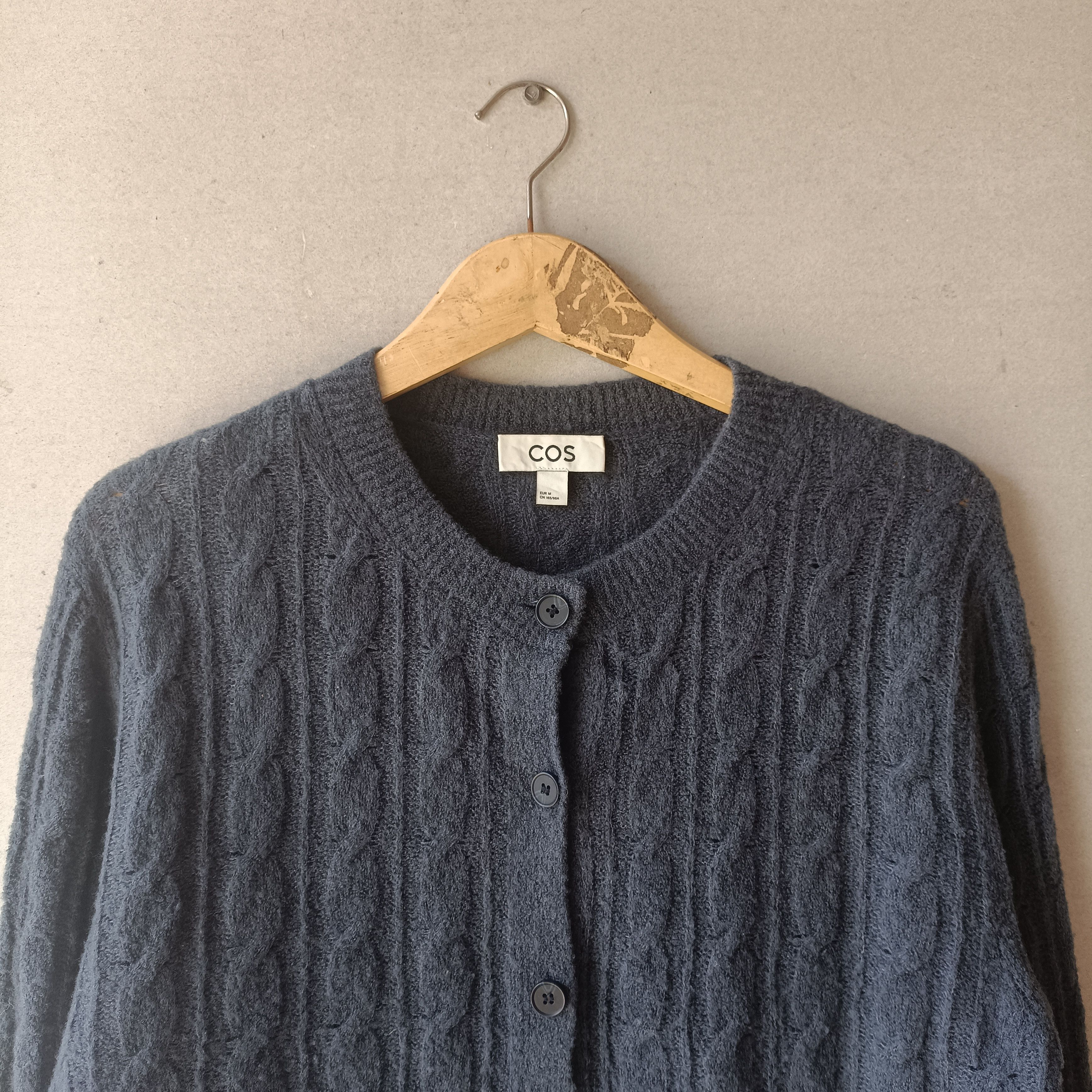 Cos COS Cable Knit Mixed Crop Cardigan Wool Size S / US 4 / IT 40 - 2 Thumbnail
