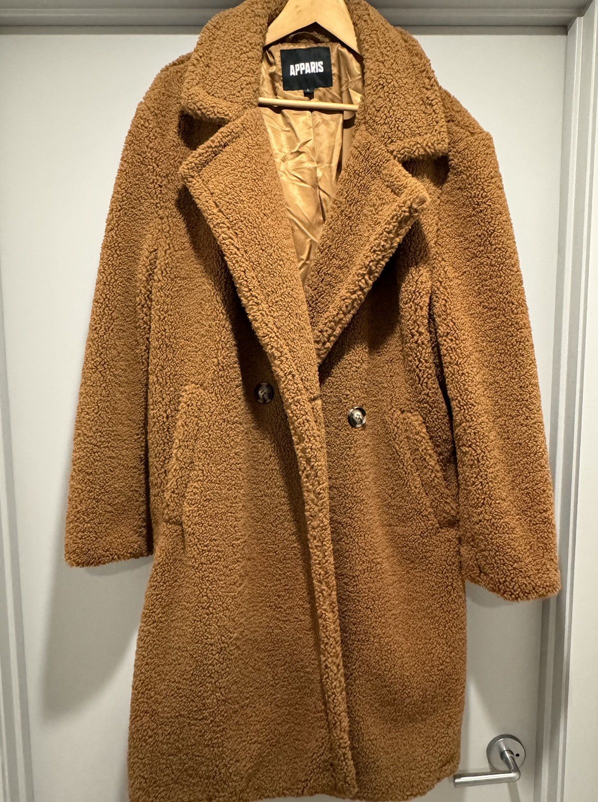 image of Apparis Teddy Coat in Brown, Women's (Size XL)