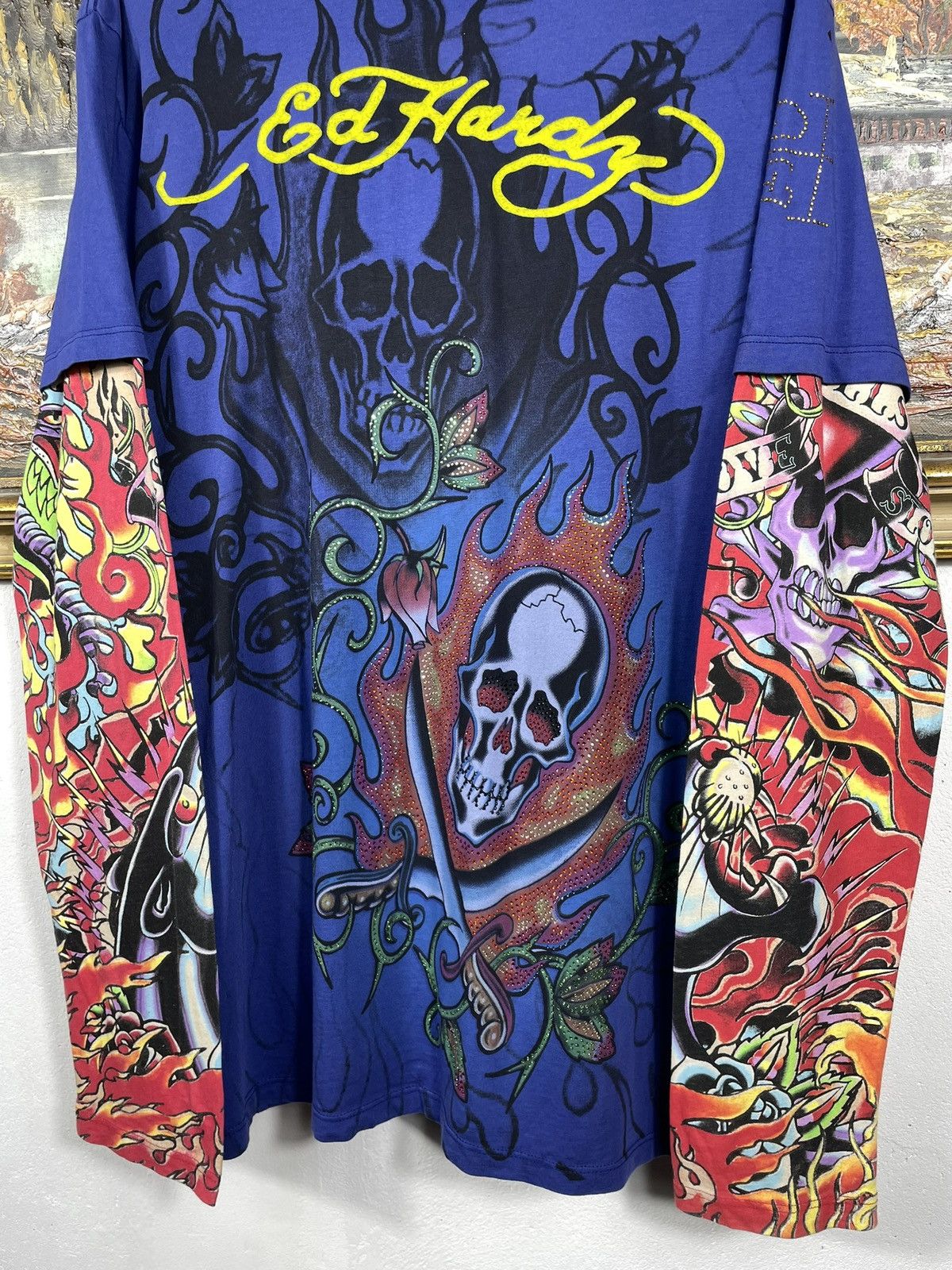 Ed Hardy × Sex Skateboards × Vintage Ed Hardy Retro 00s Baggy Loose Tee Sweatshirt Grunge Cyber Size L / US 10 / IT 46 - 5 Thumbnail
